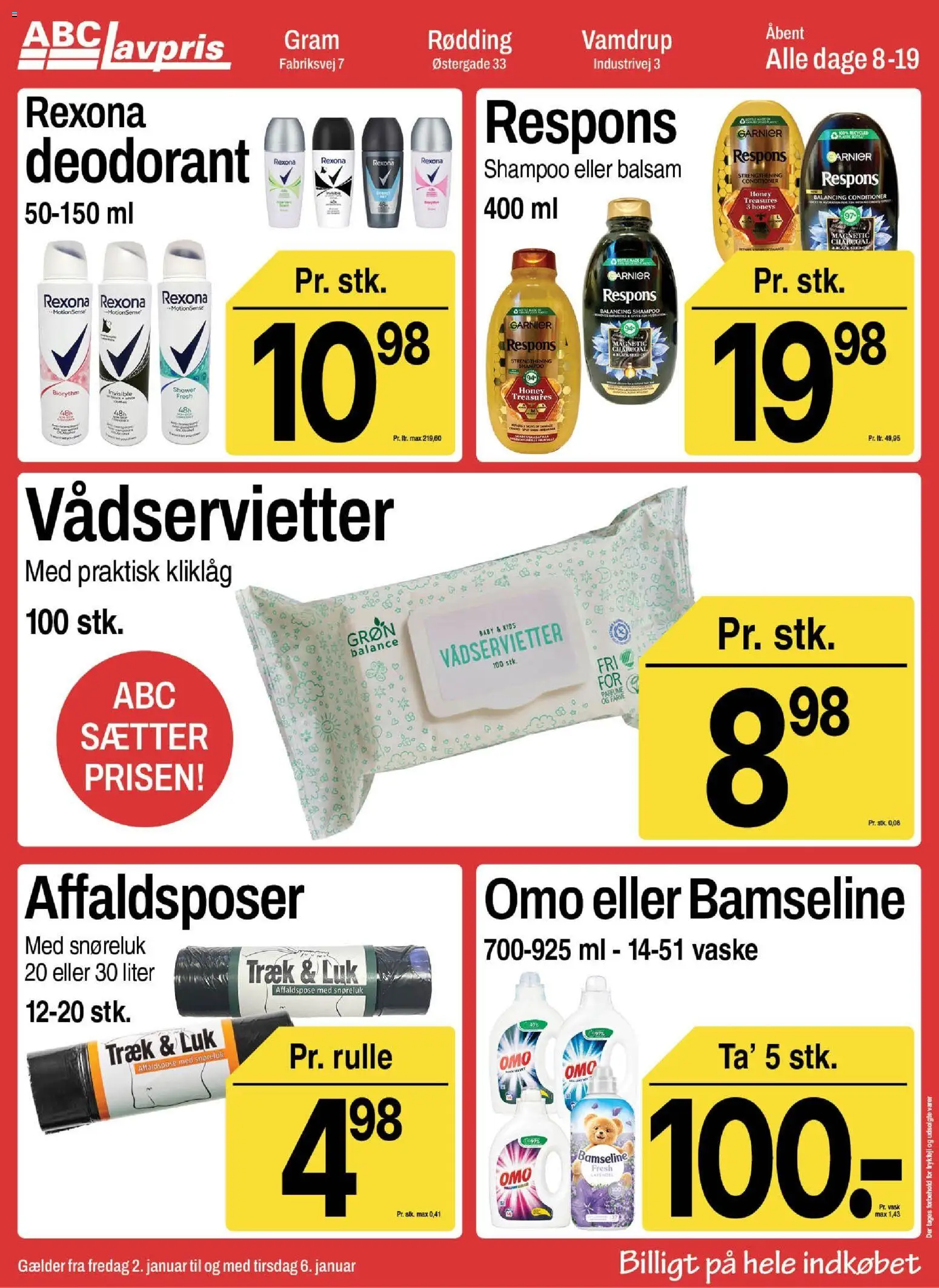Abc Lavpris tilbudsavis – gyldig fra 02.01.2026 | Side: 9 | Produkter: Shampoo, Balsam, Deodorant