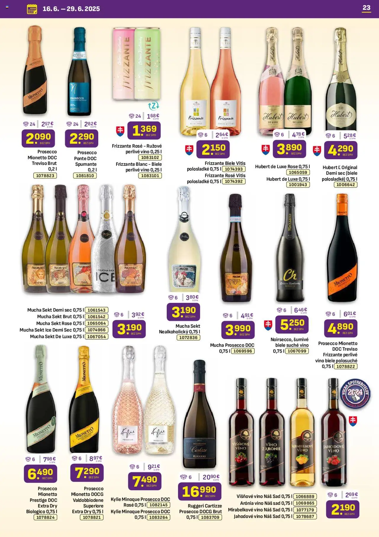 Libex leták │ platný od 16.06.2025 | Strana: 23 | Produkty: Víno, Prosecco, Perlivé víno, Hubert de Luxe