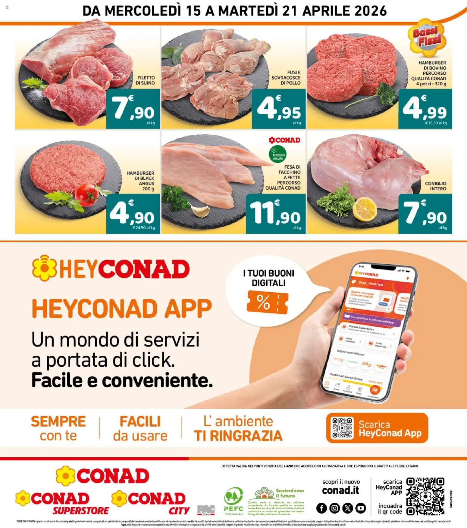 Volantino Conad del 15.04.2026 | Pagina: 8 | Prodotti: Pollo, Tè, Suino, Tacchino