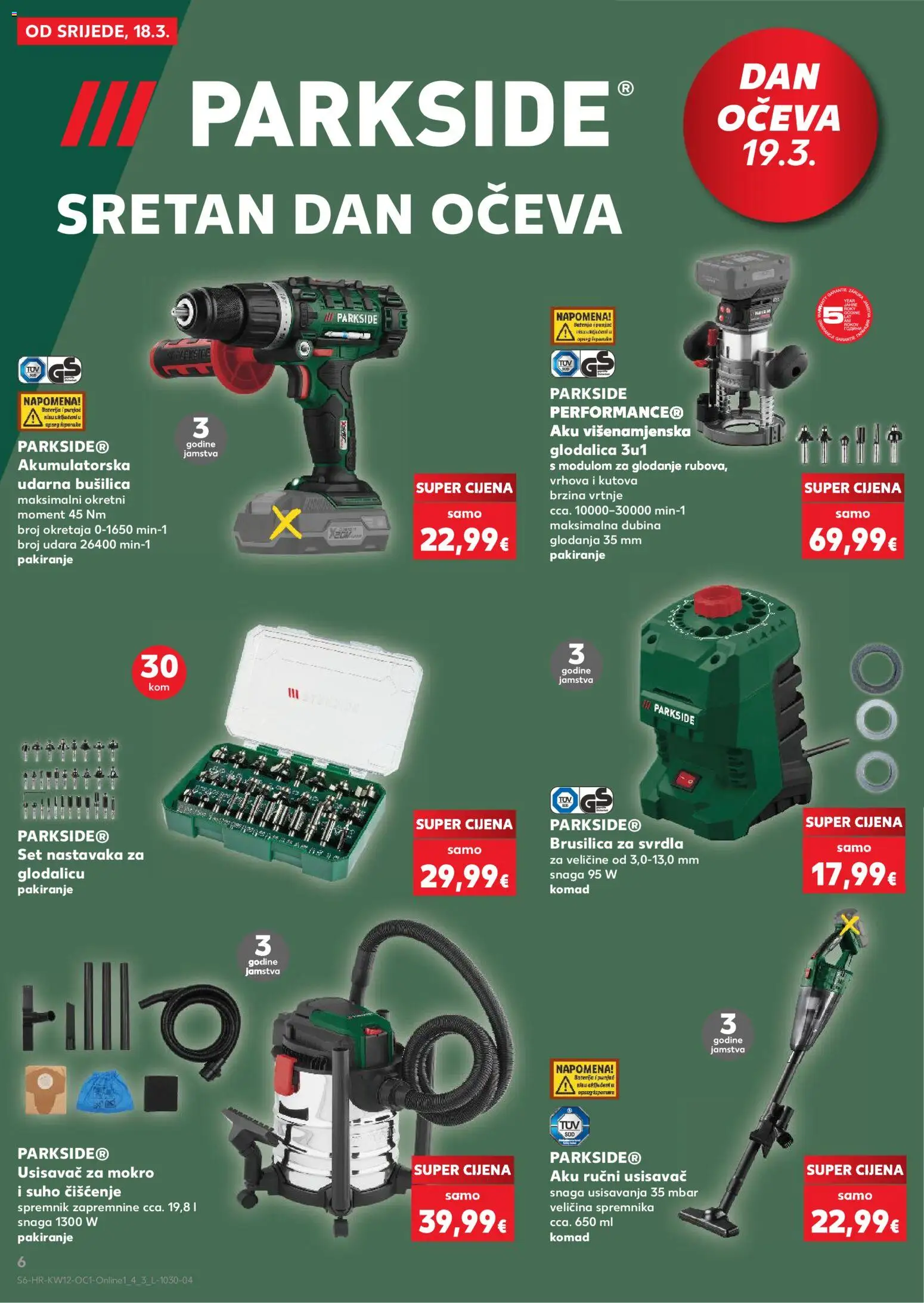 Kaufland katalog | vrijedi od 18.03.2026 | Stranica: 6 | Proizvodi: Usisavač, Baterija, Bušilica, Glodalica