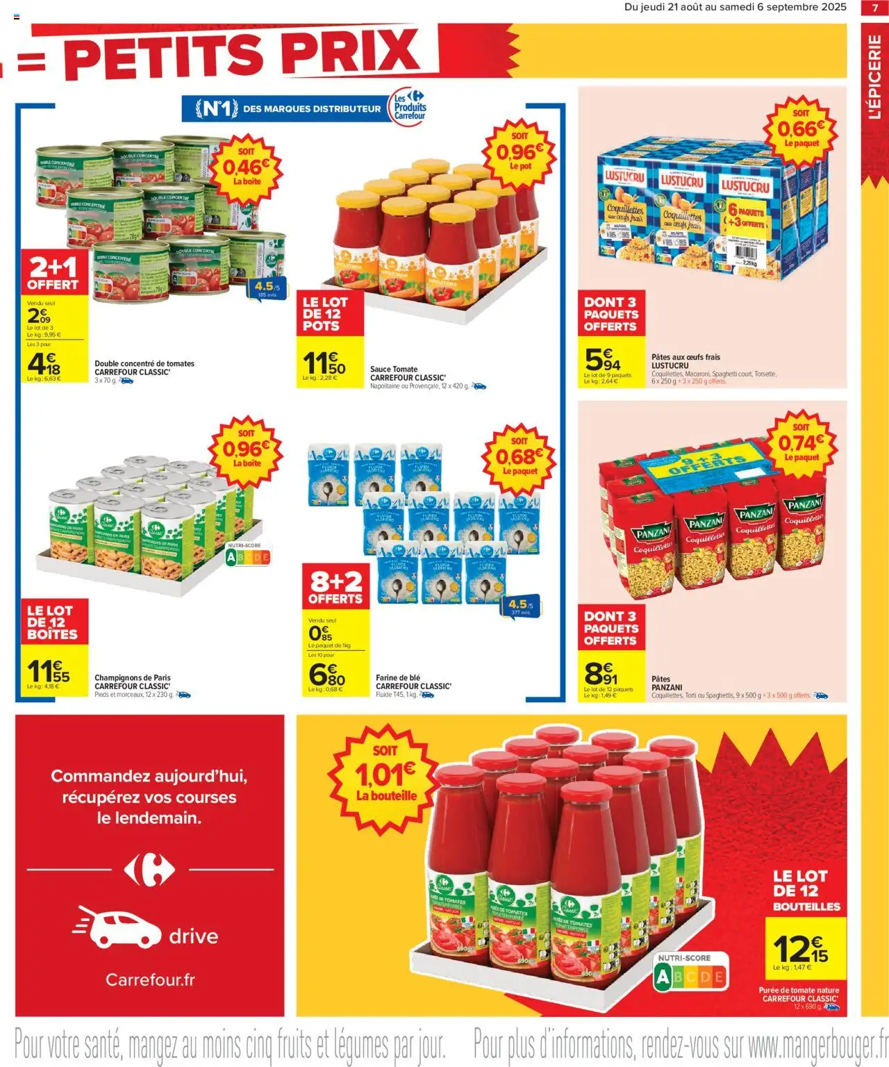  | Page: 9 | Produits: Farine, Thé, Coquillettes, Pâtes