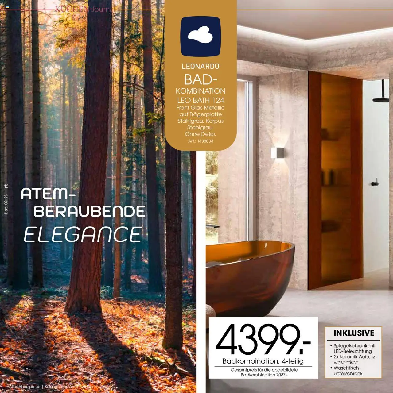 Zurbrüggen - Bad Spezial – gültig ab 11.06.2025 | Seite: 46 | Produkte: Bad, Waschtisch, Spiegelschrank, Unterschrank