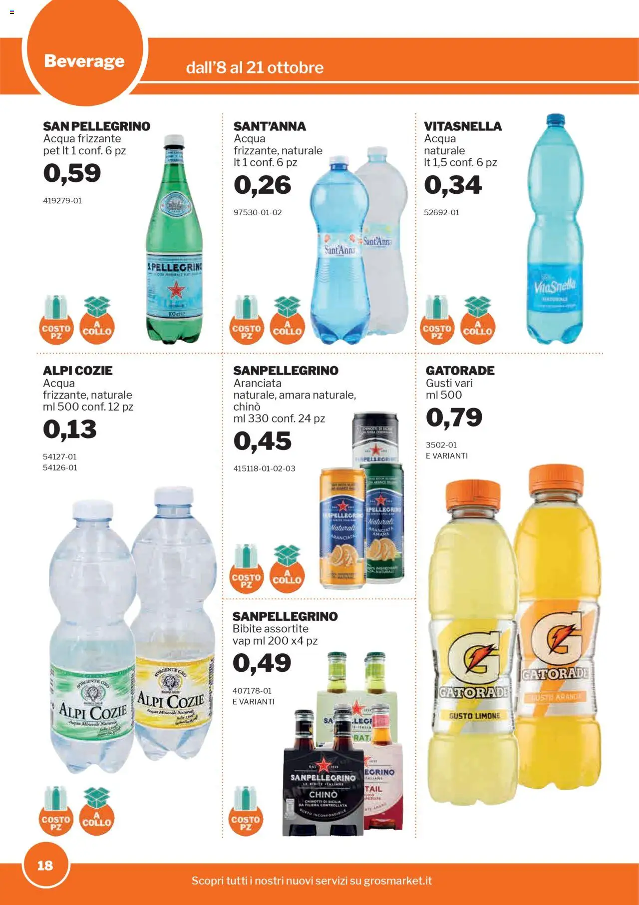 Volantino Sogegross del 08.10.2025 | Pagina: 18 | Prodotti: Tè, Acqua, Limone, Bibite