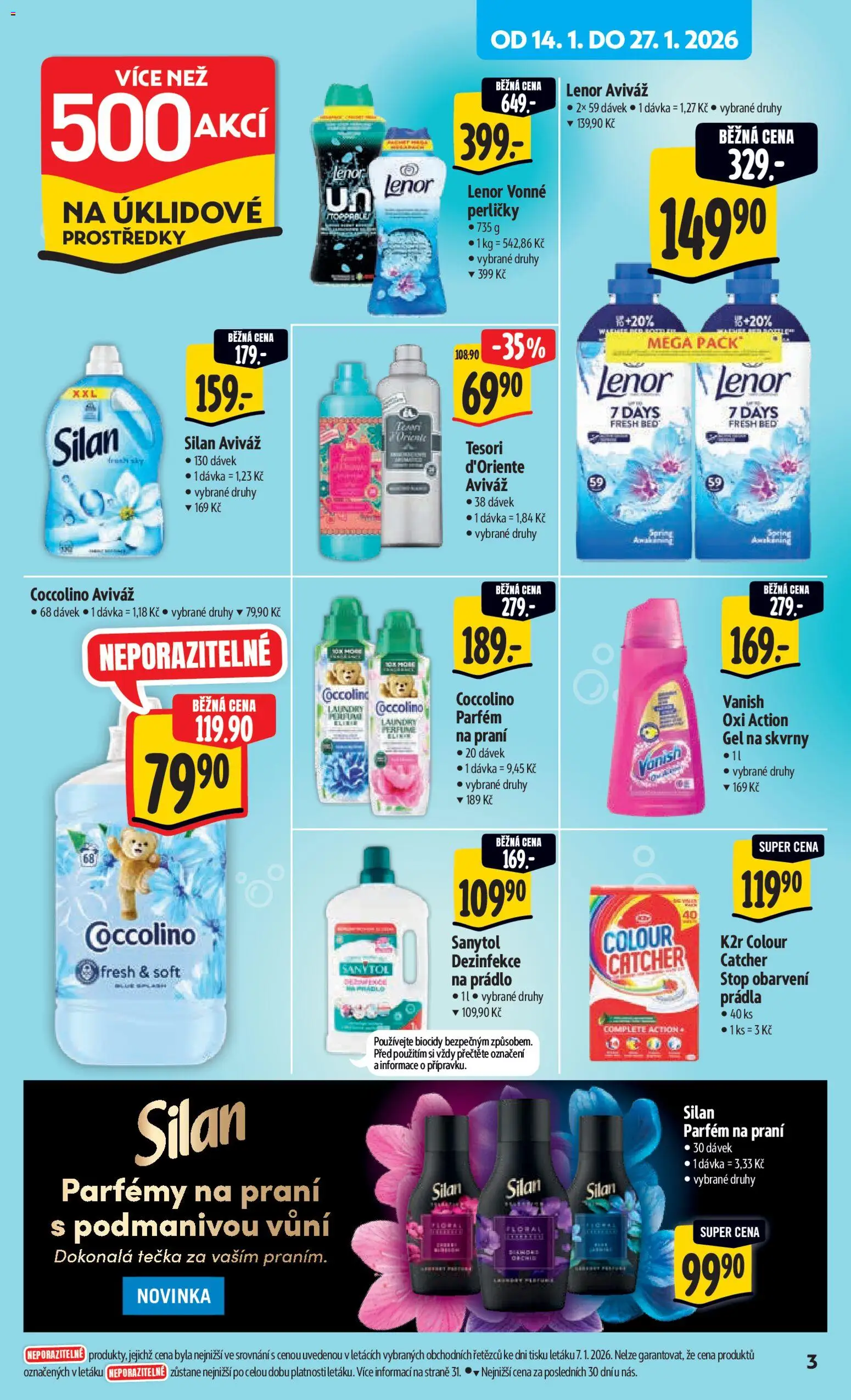 Albert leták - Hypermarket od 14.01.2026 | Strana: 8 | Produkty: Aviváž, Lenor, Parfémy, Lenor Vonné Perličky