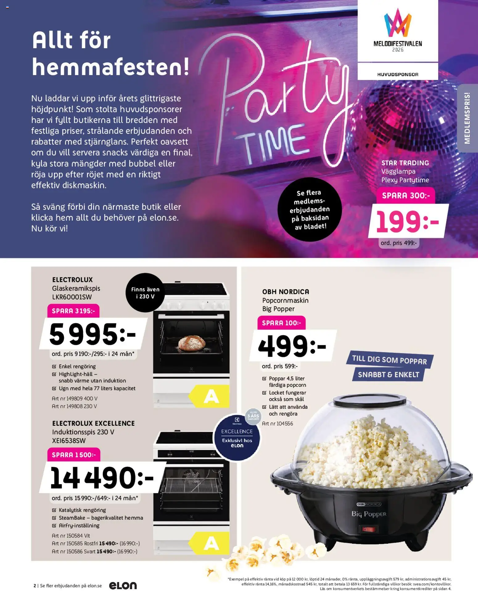 Elon reklamblad aktuell från 26.01.2026 | Sida: 2 | Produkter: Bubbel, Vägglampa, Popcorn