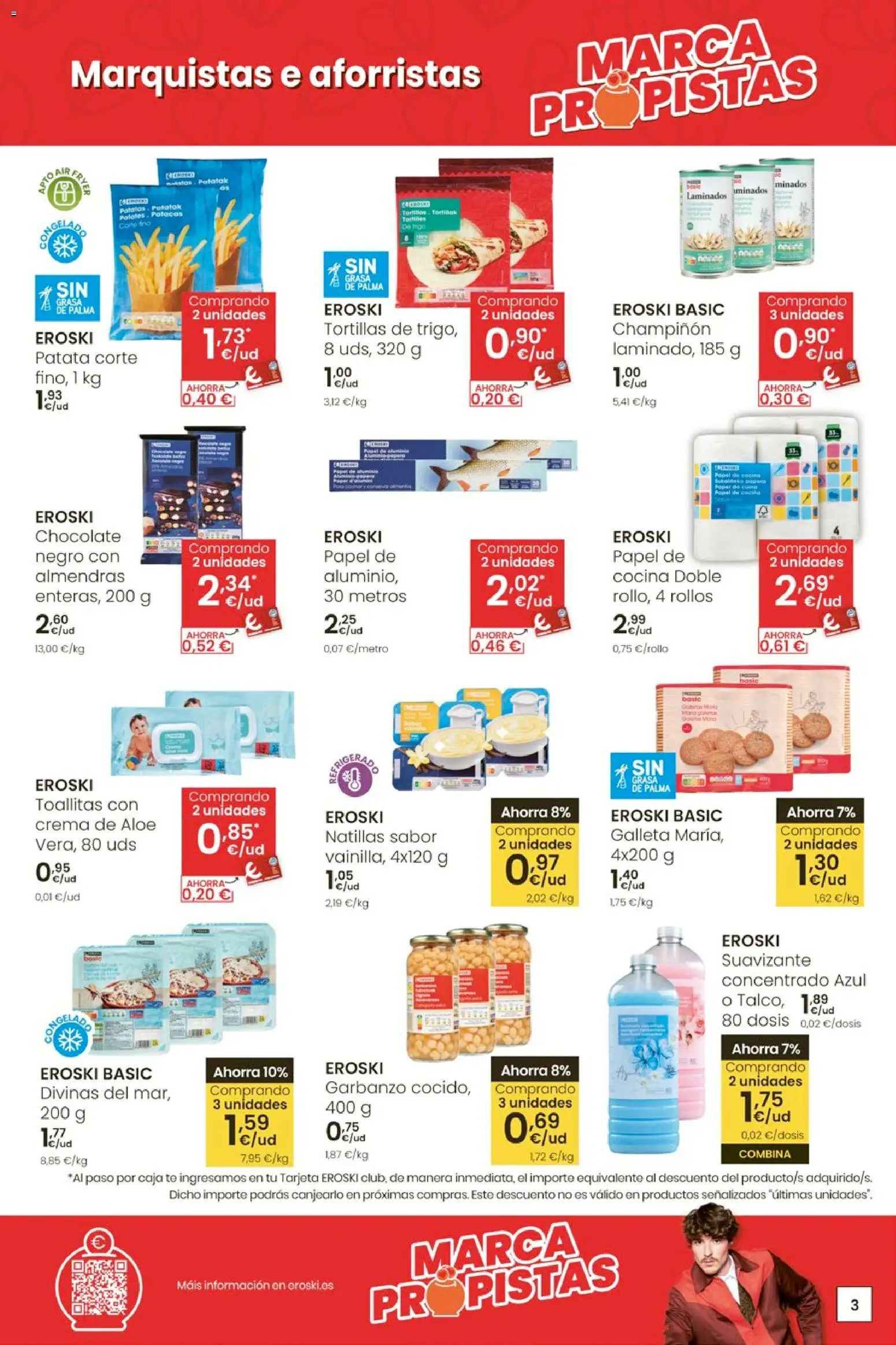 Eroski - Entroido do aforro │ válido desde el 12.02.2026 | Página: 3 | Productos: Chocolate, Crema, Té, Cocina