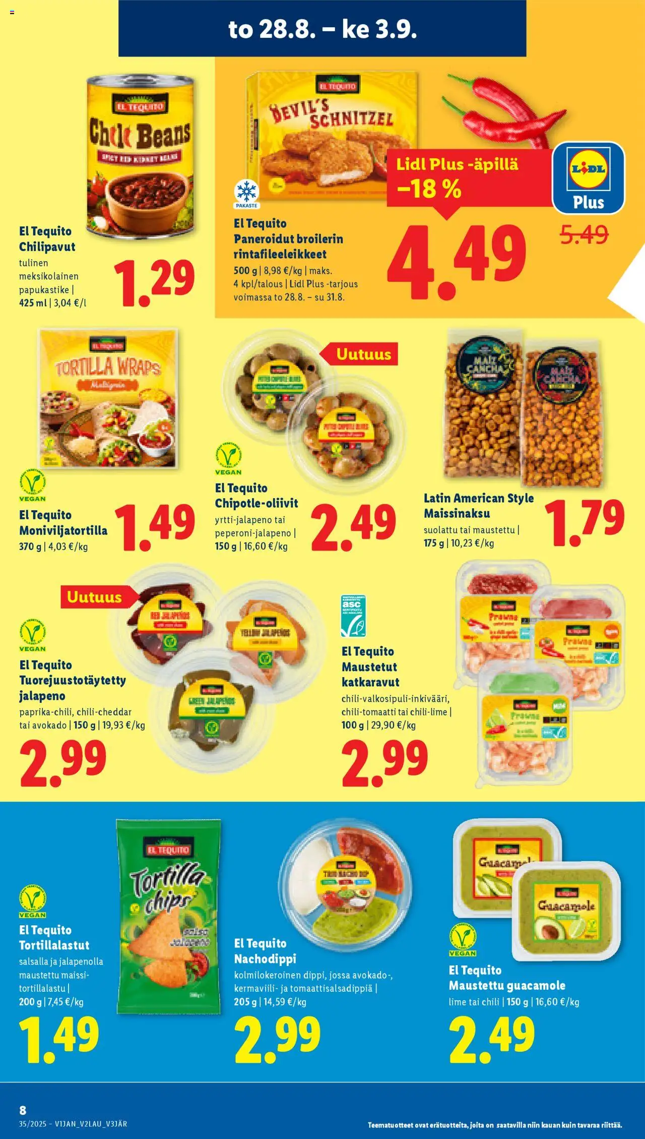  | Sivu: 8 | Tuotteet: Maissi, Avokado, Guacamole, Tortilla