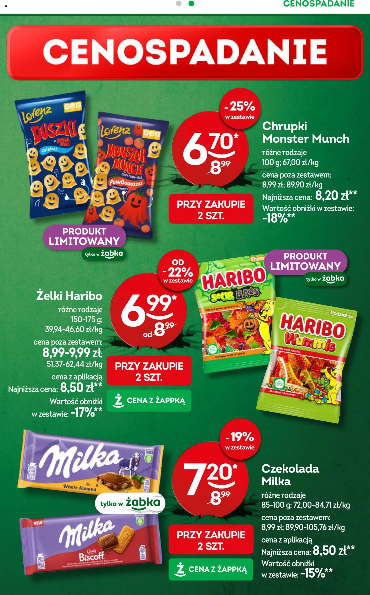 Żabka Gazetka od 22.10.2025 | Strona: 15 | Produkty: Chrupki, Czekolada milka, Milka, Żelki