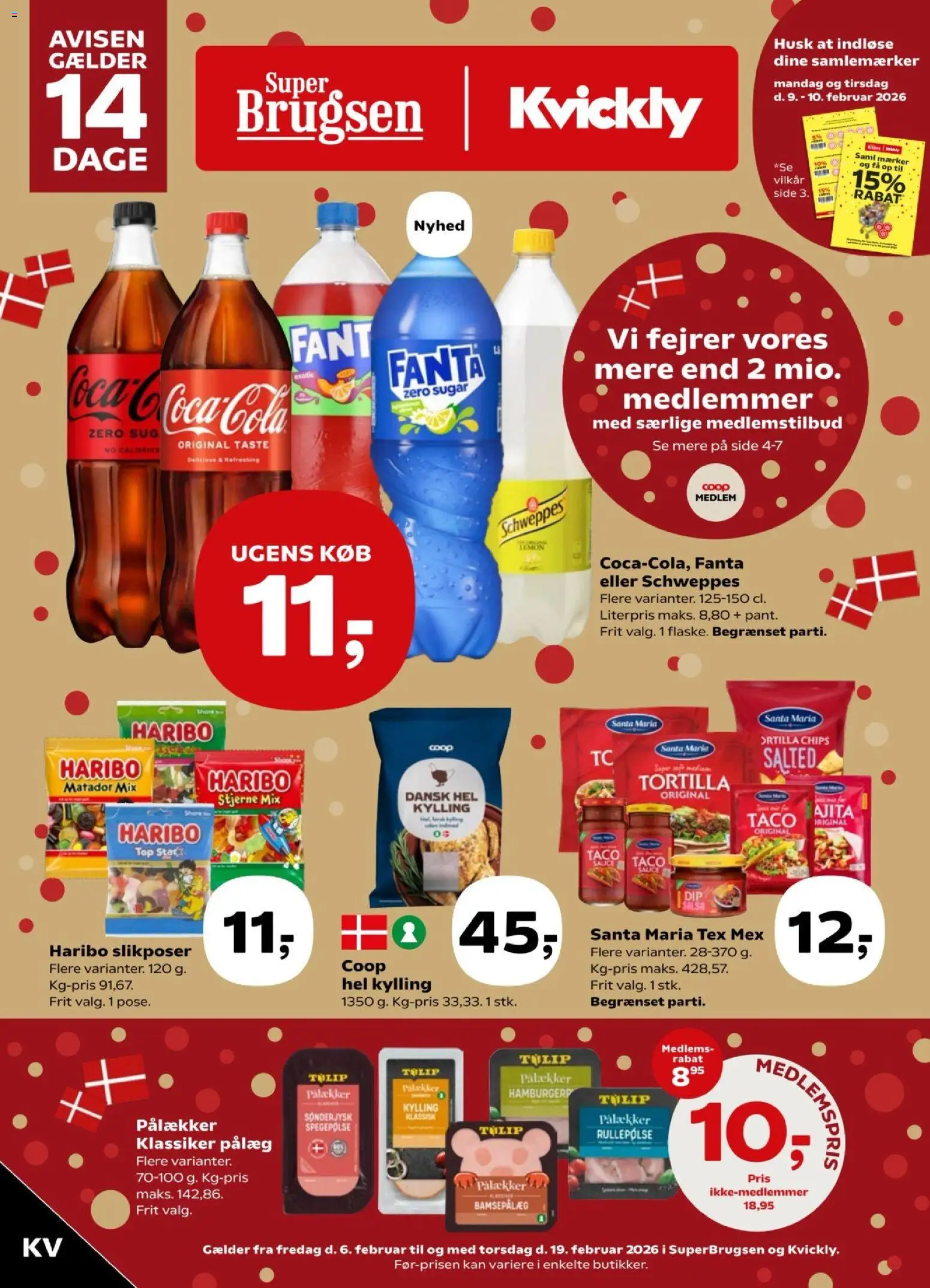 Kvickly tilbudsavis – gyldig fra 06.02.2026 | Side: 1 | Produkter: Spegepølse, Rullepølse, Salsa, Fanta