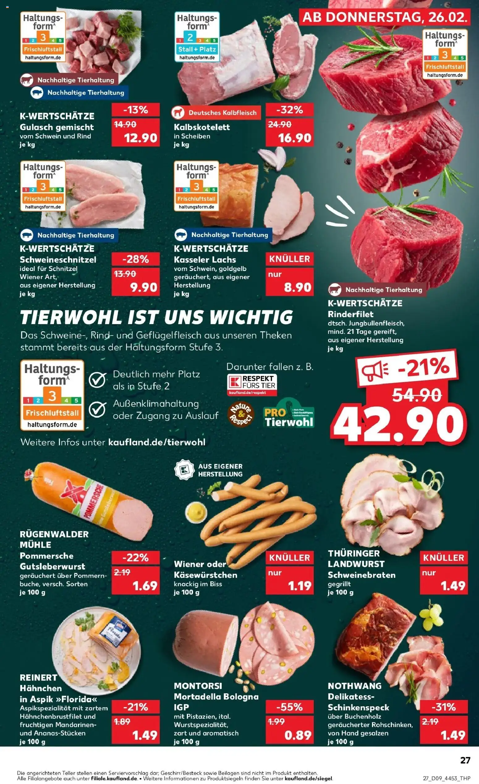 Kaufland prospekt Kassel	 – gültig ab 26.02.2026 | Seite: 27 | Produkte: Mühle, Hahnchen, Rinderfilet, Mandarinen