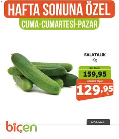 06.03.2026 tarihinden itibaren geçerli olan Biçen Market kataloğu önizlemesi | Sayfa: 20 | Ürünler: Raf, Salatalık