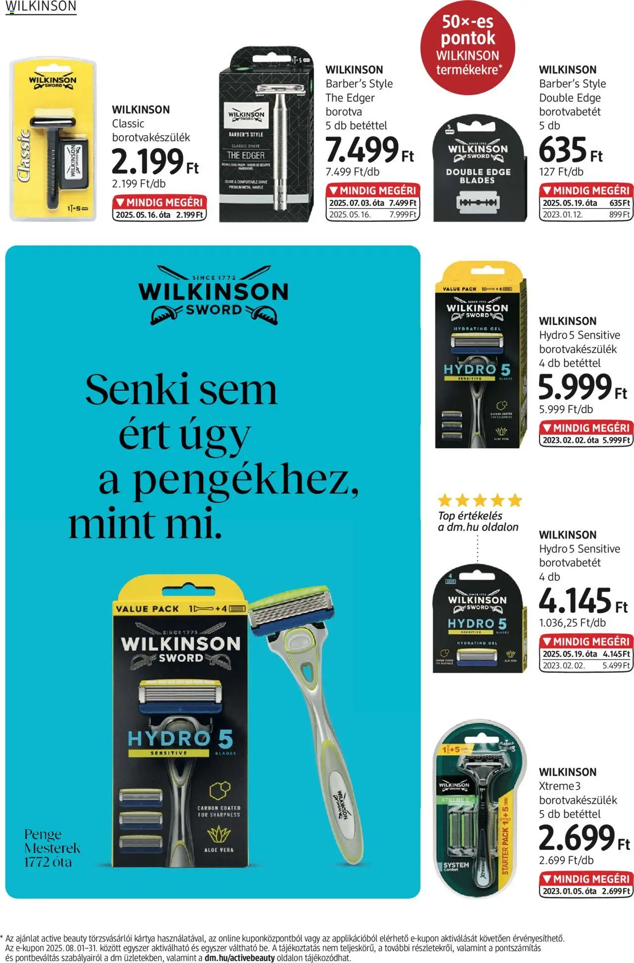 DM Drogerie Markt akciós ujság - amely érvényes a következő dátumtól: 14.08.2025 | Oldal: 8 | Termékek: Borotvabetét, Borotva, Aloe vera
