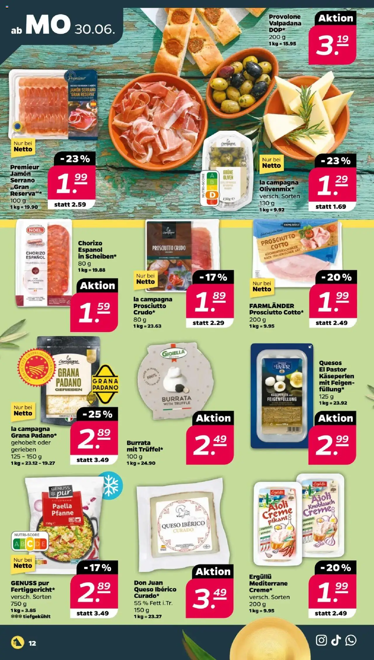Netto Prospekt 	 - gültig ab dem 30.06.2025 | Seite: 12 | Produkte: Creme, Burrata, Knoblauch