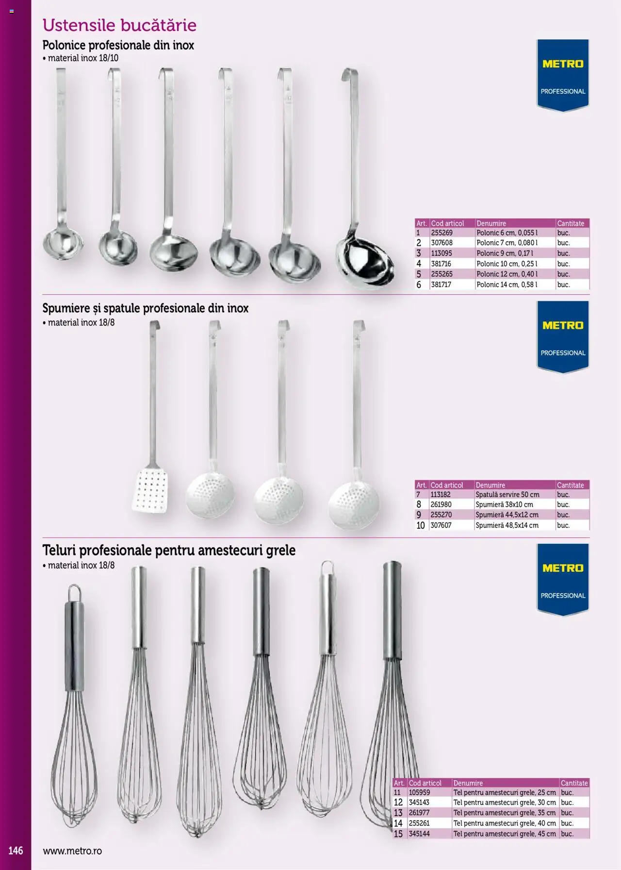 Noul catalog Metro – valabil de la 17.09.2025 | Pagină: 146 | Produse: Bucătărie