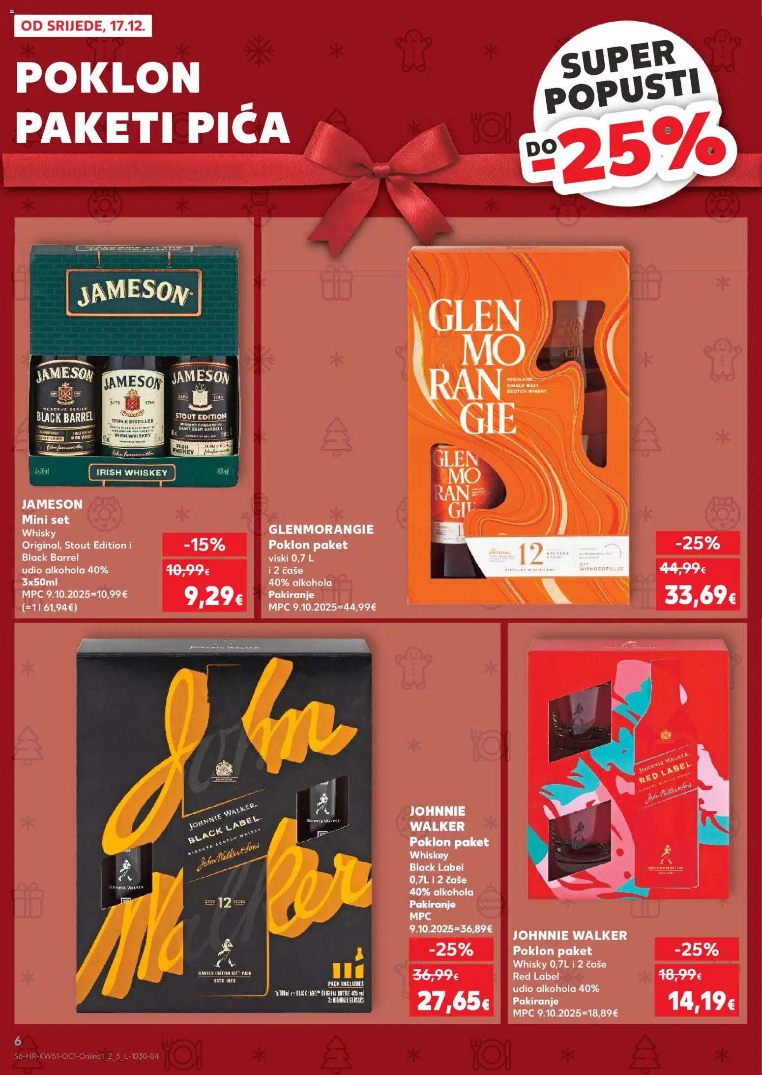 Kaufland katalog | vrijedi od 17.12.2025 | Stranica: 6 | Proizvodi: Johnnie Walker, Jameson, Pica, Viski