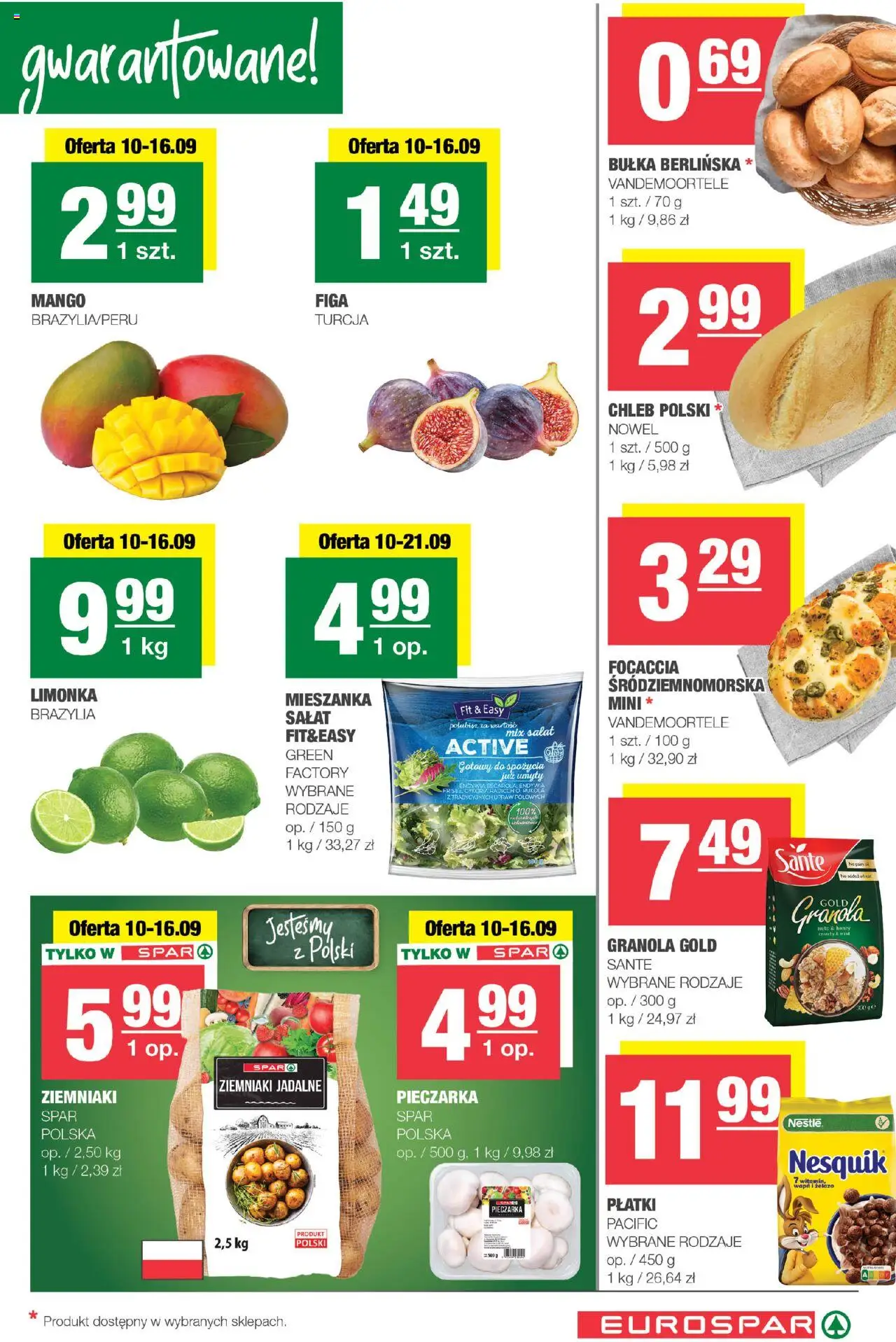 Spar Gazetka - Eurospar od 10.09.2025 | Strona: 3 | Produkty: Mango, Rukola, Mix sałat, Płatki