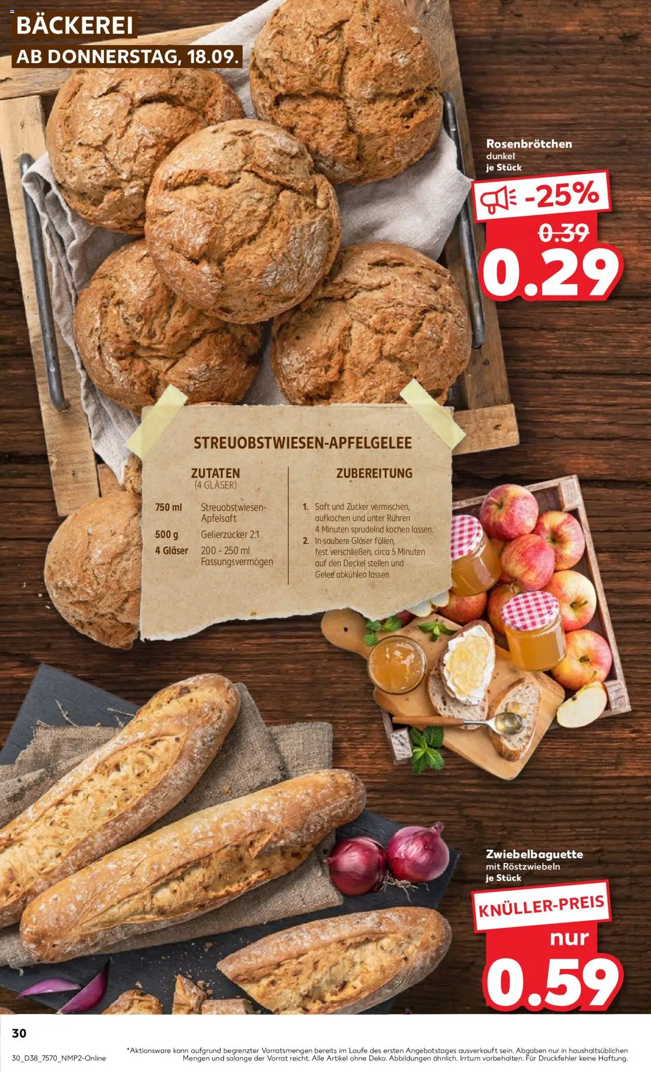 Kaufland prospekt Bremen	 – gültig ab 18.09.2025 | Seite: 30 | Produkte: Gelierzucker, Baguette, Apfelsaft, Saft