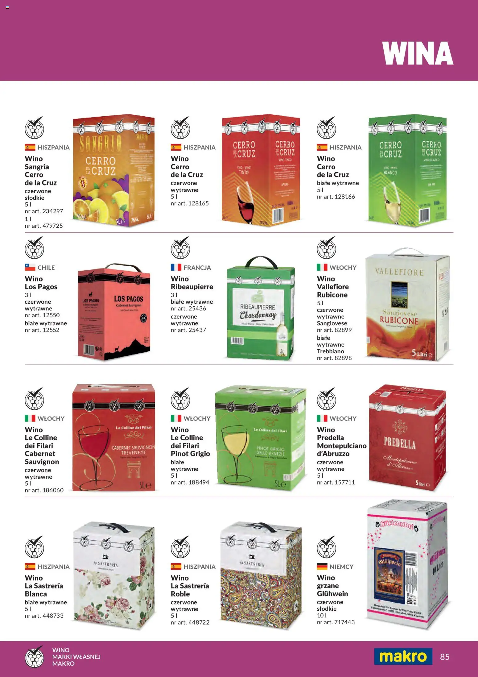 Makro gazetka - Produktów marek własnych dla profesjonalnej Gastronomii od 01.03.2026 | Strona: 85 | Produkty: Chardonnay, Wino