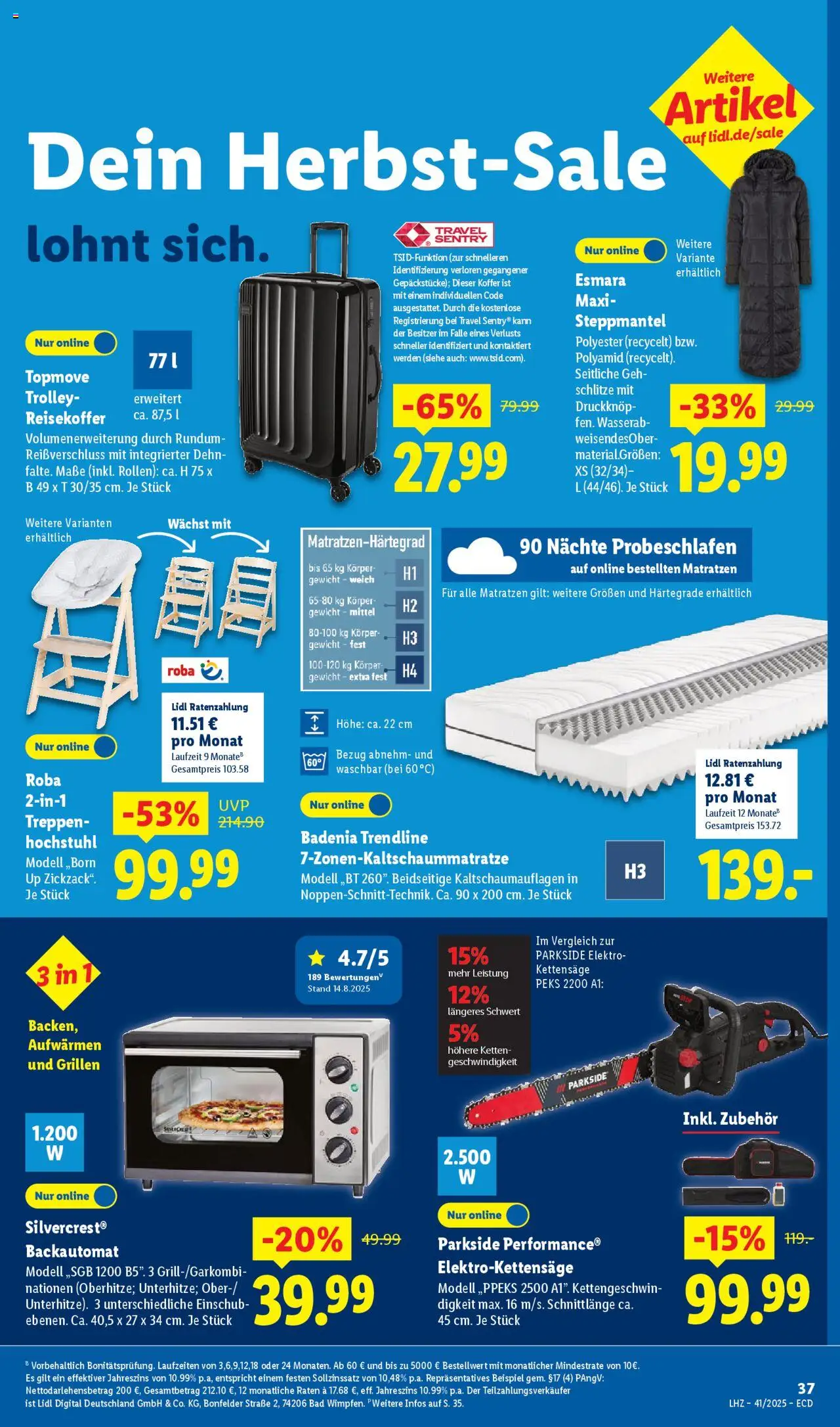 Lidl - Prospekt – gültig ab 06.10.2025 | Seite: 9 | Produkte: Gewicht, Steppmantel, Bad, Koffer