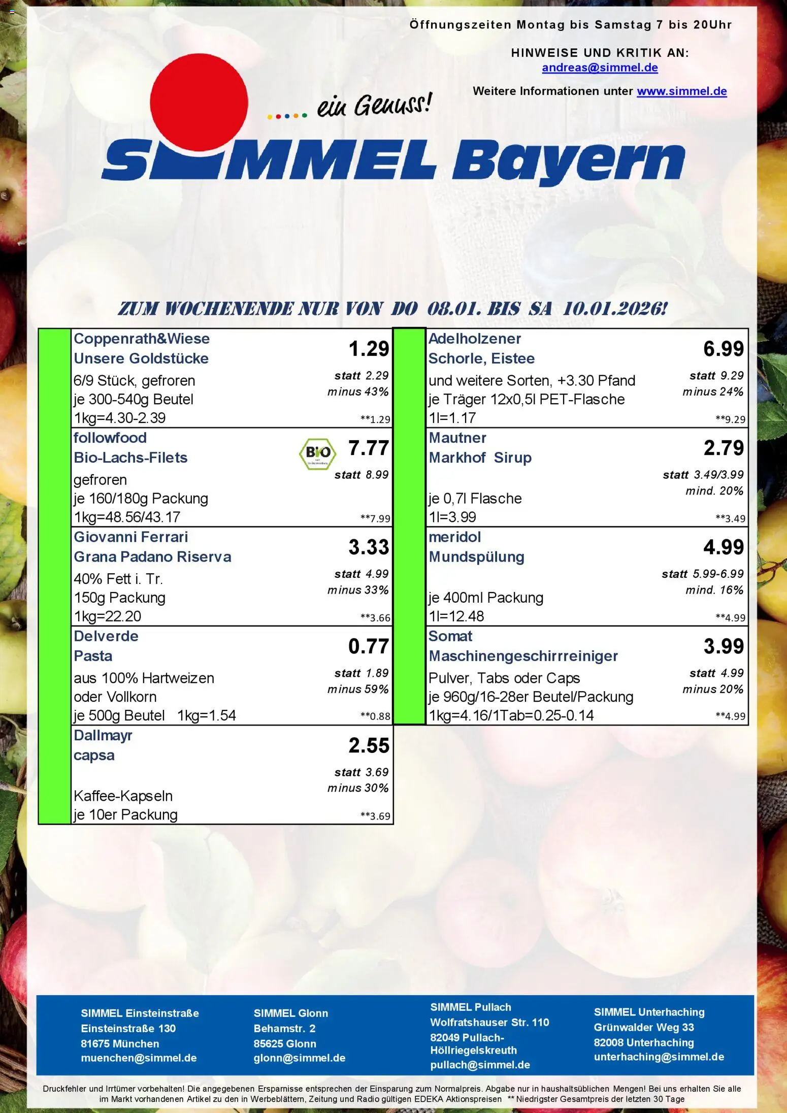 Simmel - Bayern – gültig ab 05.01.2026 | Seite: 9 | Produkte: Adelholzener, Dallmayr, Pasta, Radio