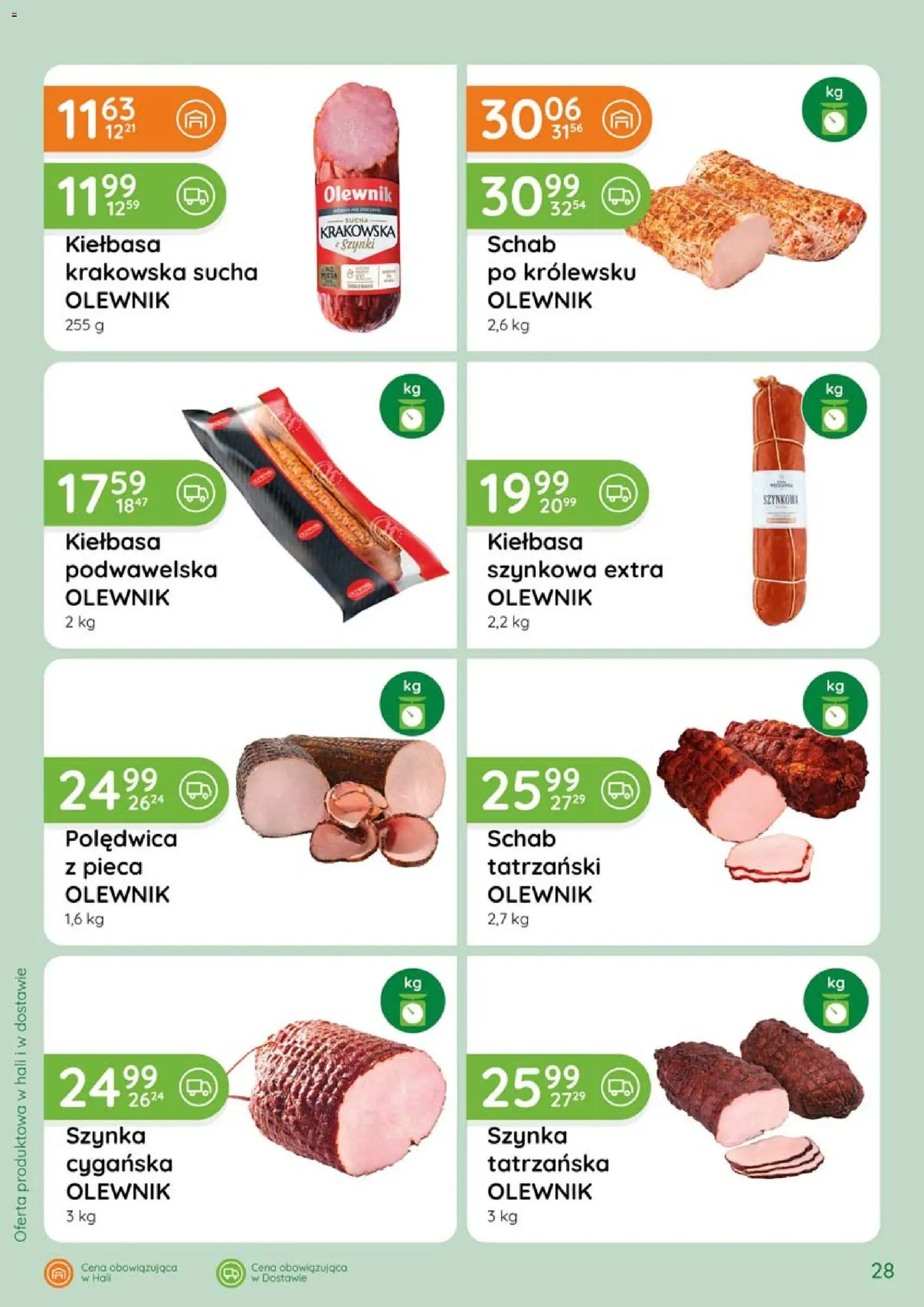 Eurocash gazetka - Katalog Wędlin od 02.04.2026 | Strona: 28 | Produkty: Kiełbasa, Schab, Szynka, Kiełbasa krakowska