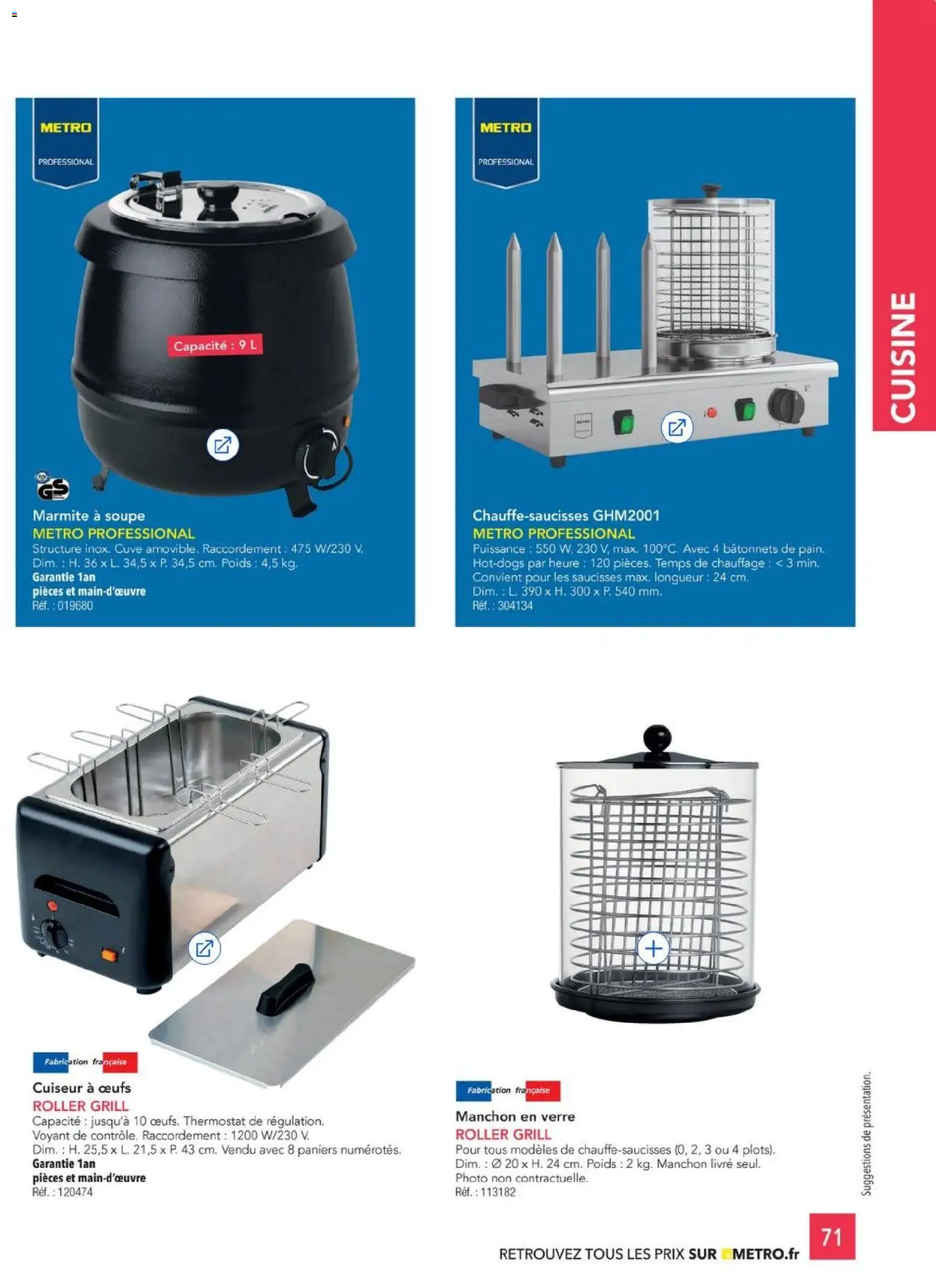 {H1} | Page: 71 | Produits: Soupe, Poids, Grill, Cuiseur