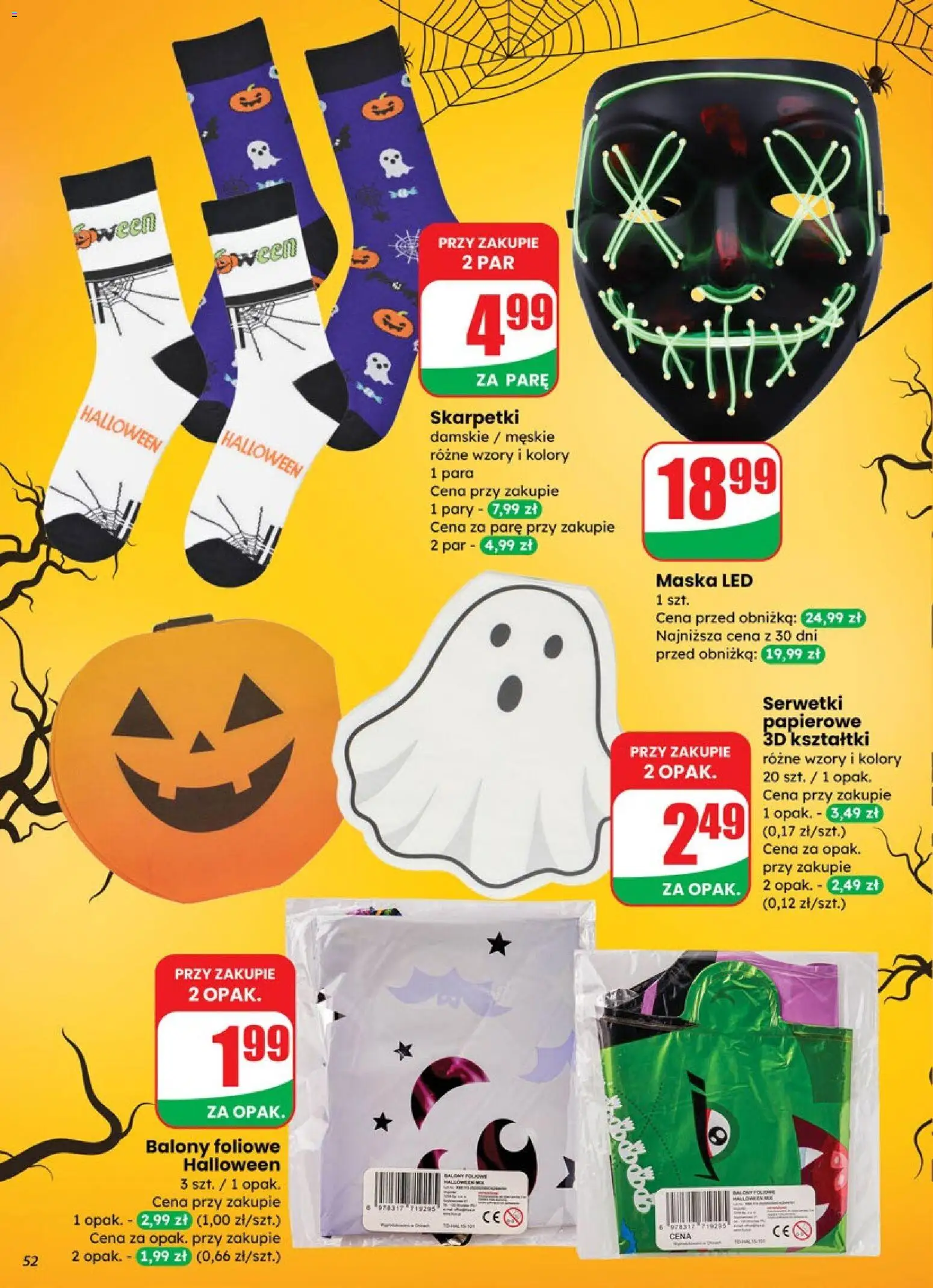 Dino Gazetka od 29.10.2025 | Strona: 52 | Produkty: Skarpetki, Maska