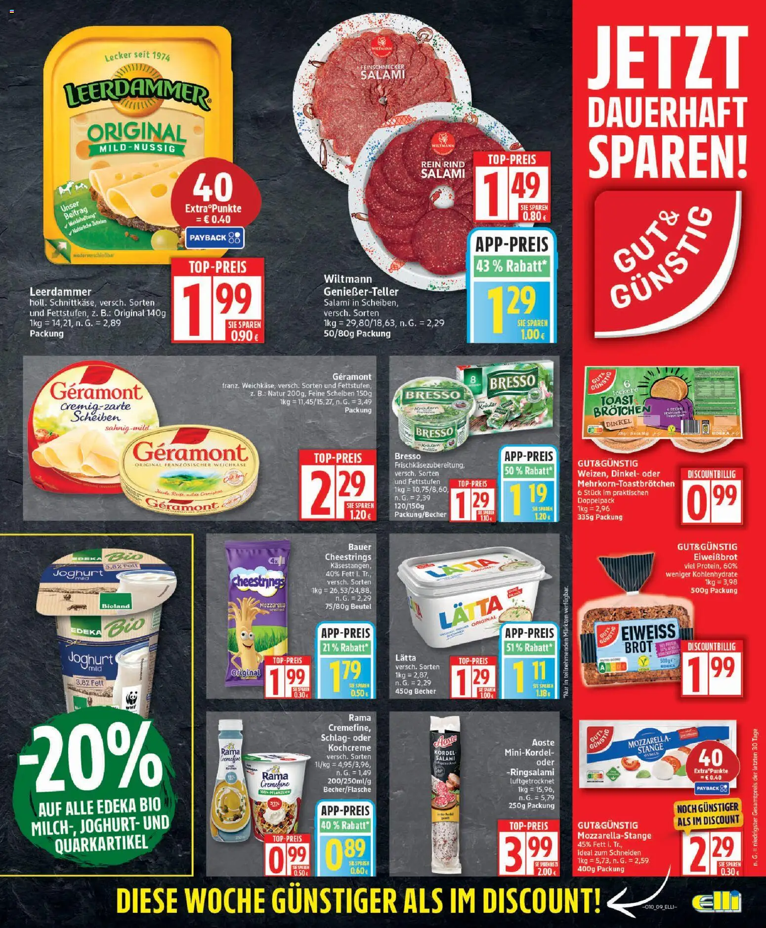 Elli Markt - Broschüre – gültig ab 02.03.2026 | Seite: 9 | Produkte: Geramont, Bresso, Leerdammer, Lätta