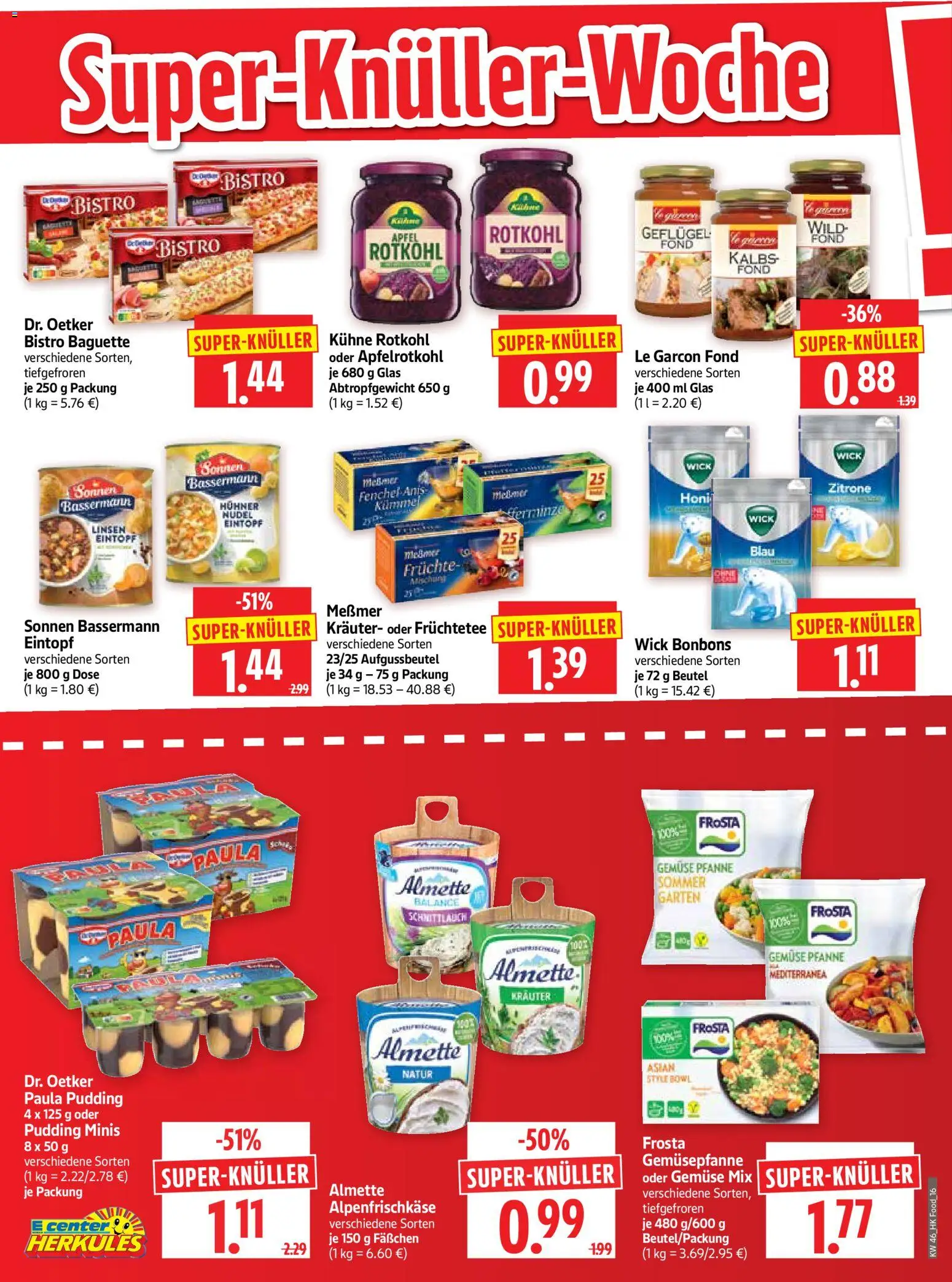 HERKULES Prospekt 	 – gültig ab 10.11.2025 | Seite: 16 | Produkte: Almette, Rotkohl, Messmer, Pudding