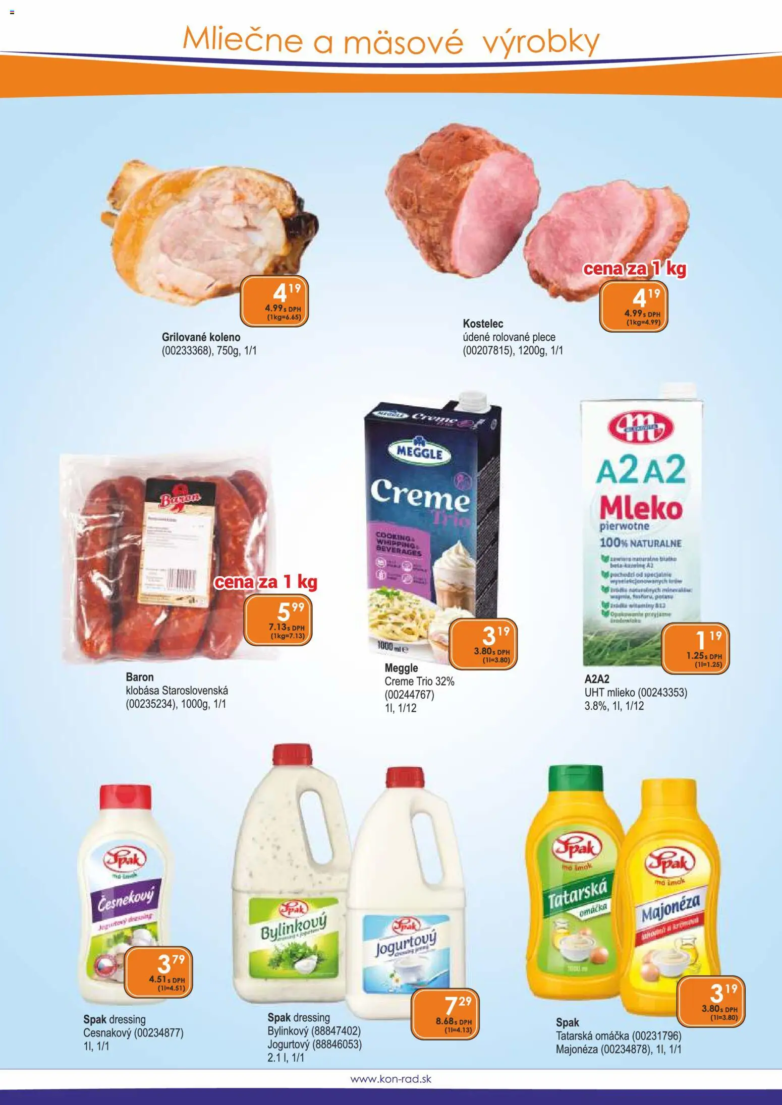 Nové KON - RAD akcie – leták je platný od 01.12.2025 | Strana: 49 | Produkty: Mlieko, Klobása, Tatárska omáčka, Omáčka