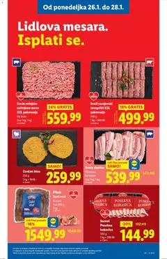 Sveža slanina, Narezana, Sa kožom, Cca 1 kg; 1 kg - pregled Lidl kataloga - važi od 22.01.2026 | Strana: 71