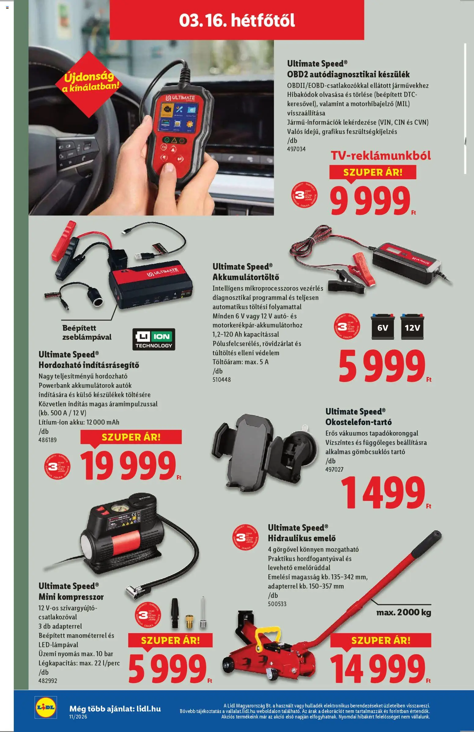 Lidl akciós ujság - amely érvényes a következő dátumtól: 12.03.2026 | Oldal: 14 | Termékek: Powerbank, Kompresszor