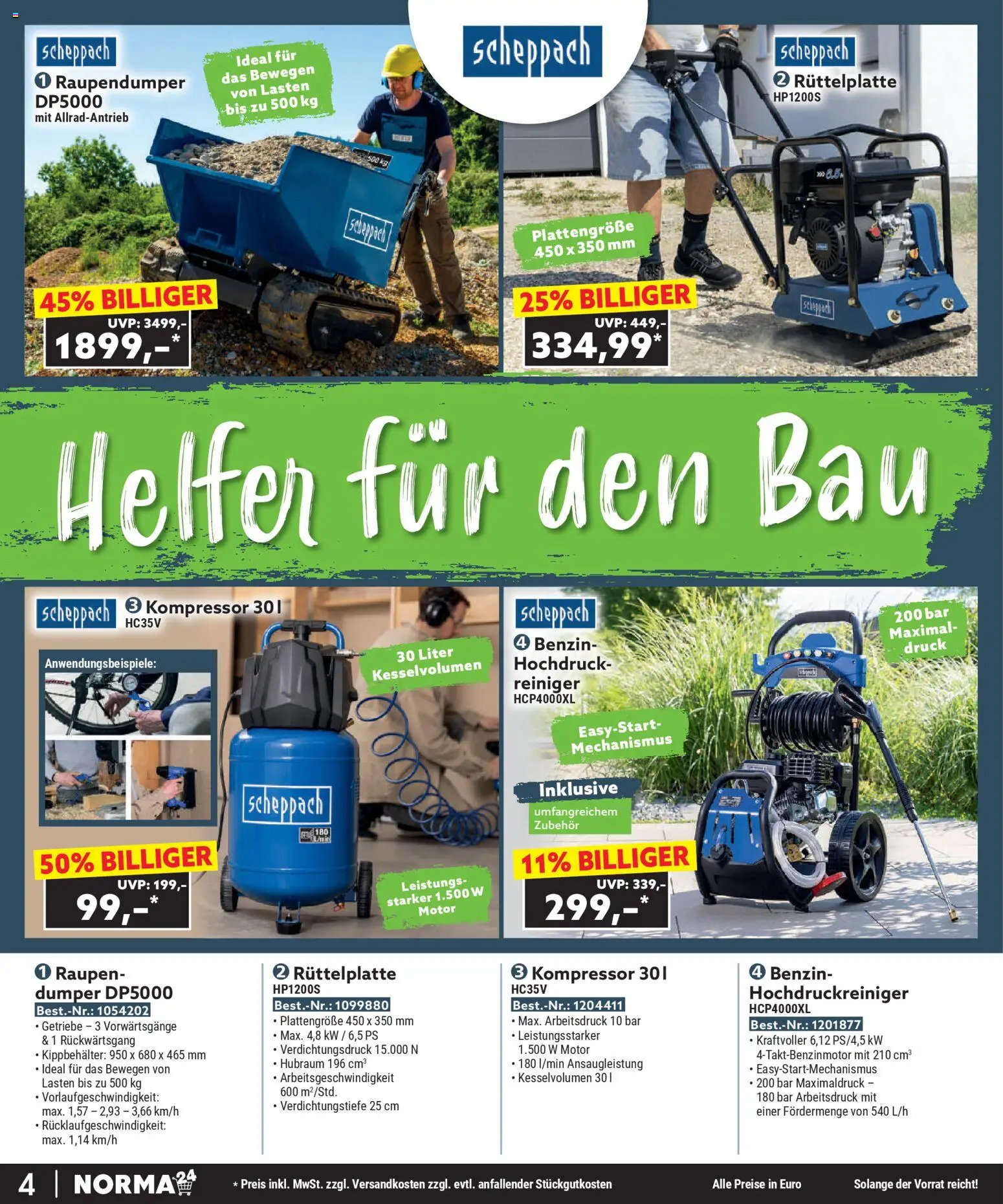 Norma Bestellmagazin Januar 2026 – gültig ab 01.01.2026 | Seite: 4 | Produkte: Hochdruckreiniger