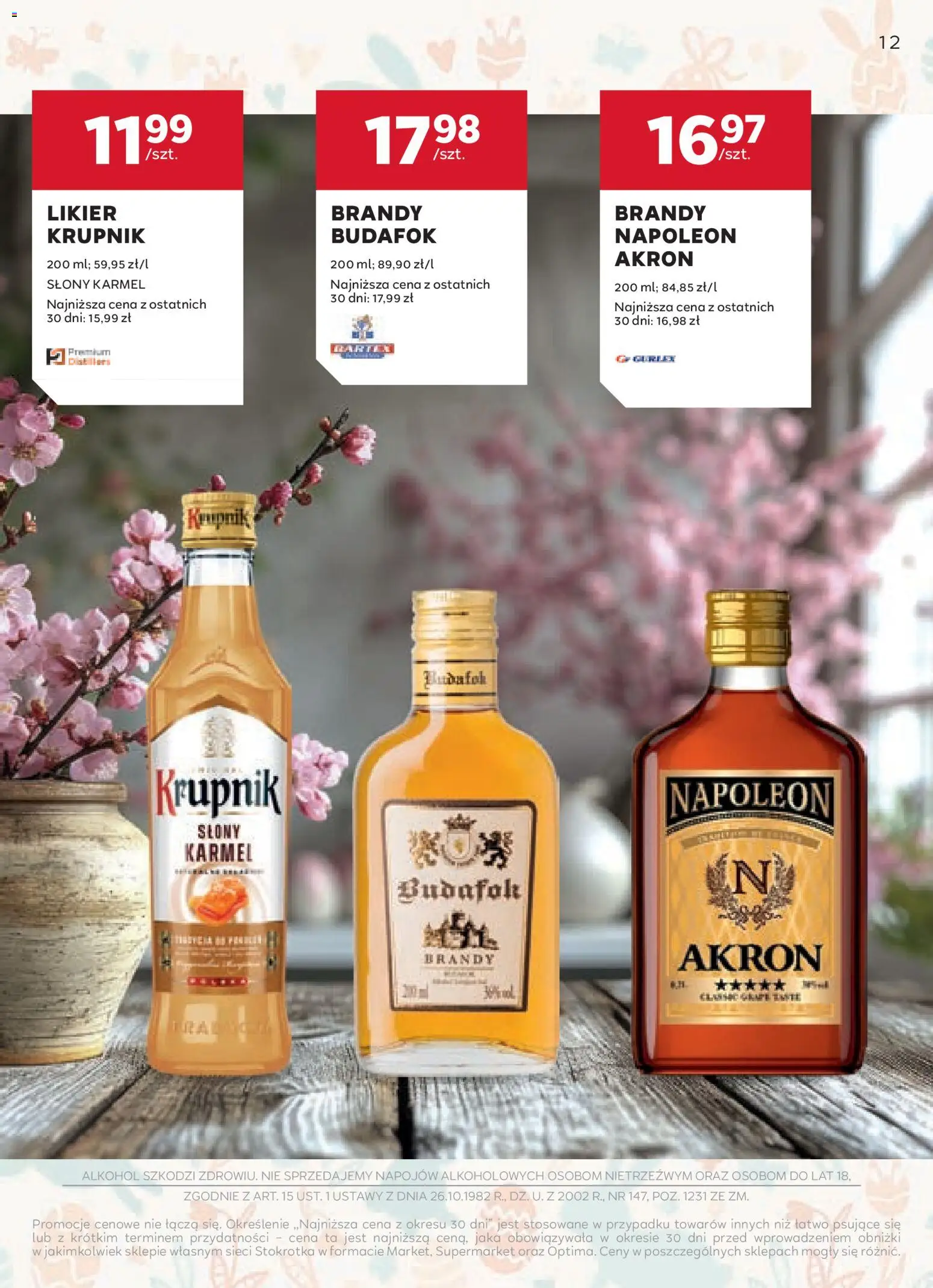Stokrotka gazetka - Oferta alkoholowa od 19.03.2026 | Strona: 12 | Produkty: Stokrotka, Alkohol