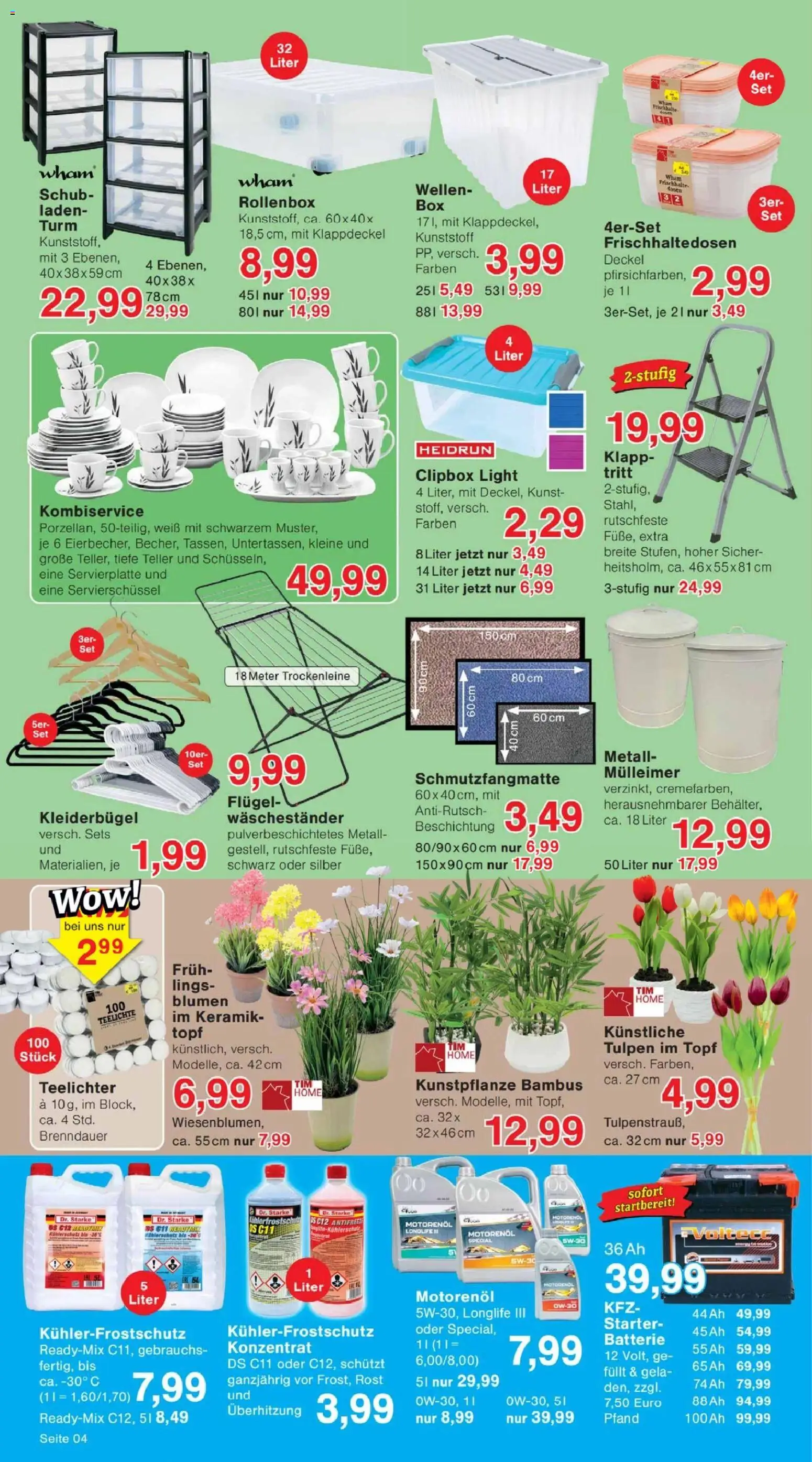 Jawoll Prospekt – gültig ab 12.01.2026 | Seite: 4 | Produkte: Batterie, Kleiderbügel, Schmutzfangmatte, Waschestander