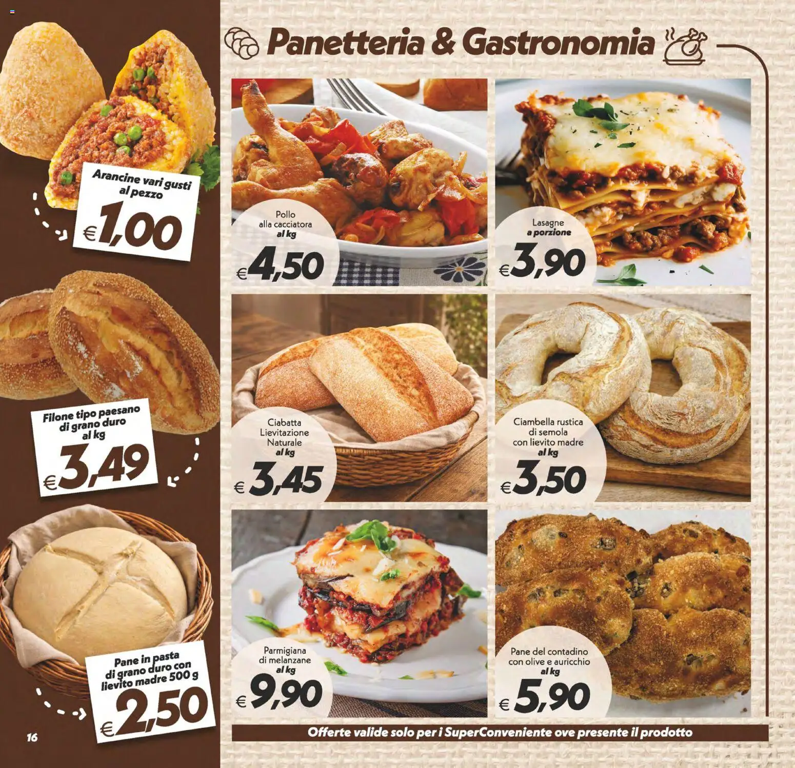 Volantino SuperConveniente del 27.03.2026 | Pagina: 16 | Prodotti: Pollo, Olive, Pasta, Melanzane