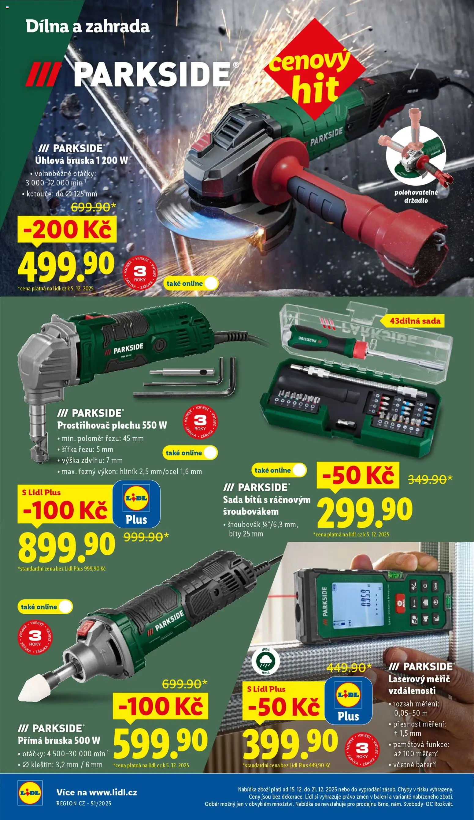 Lidl leták od 15.12.2025 | Strana: 42 | Produkty: Bruska, Přímá bruska, Sada bitů, Úhlová bruska