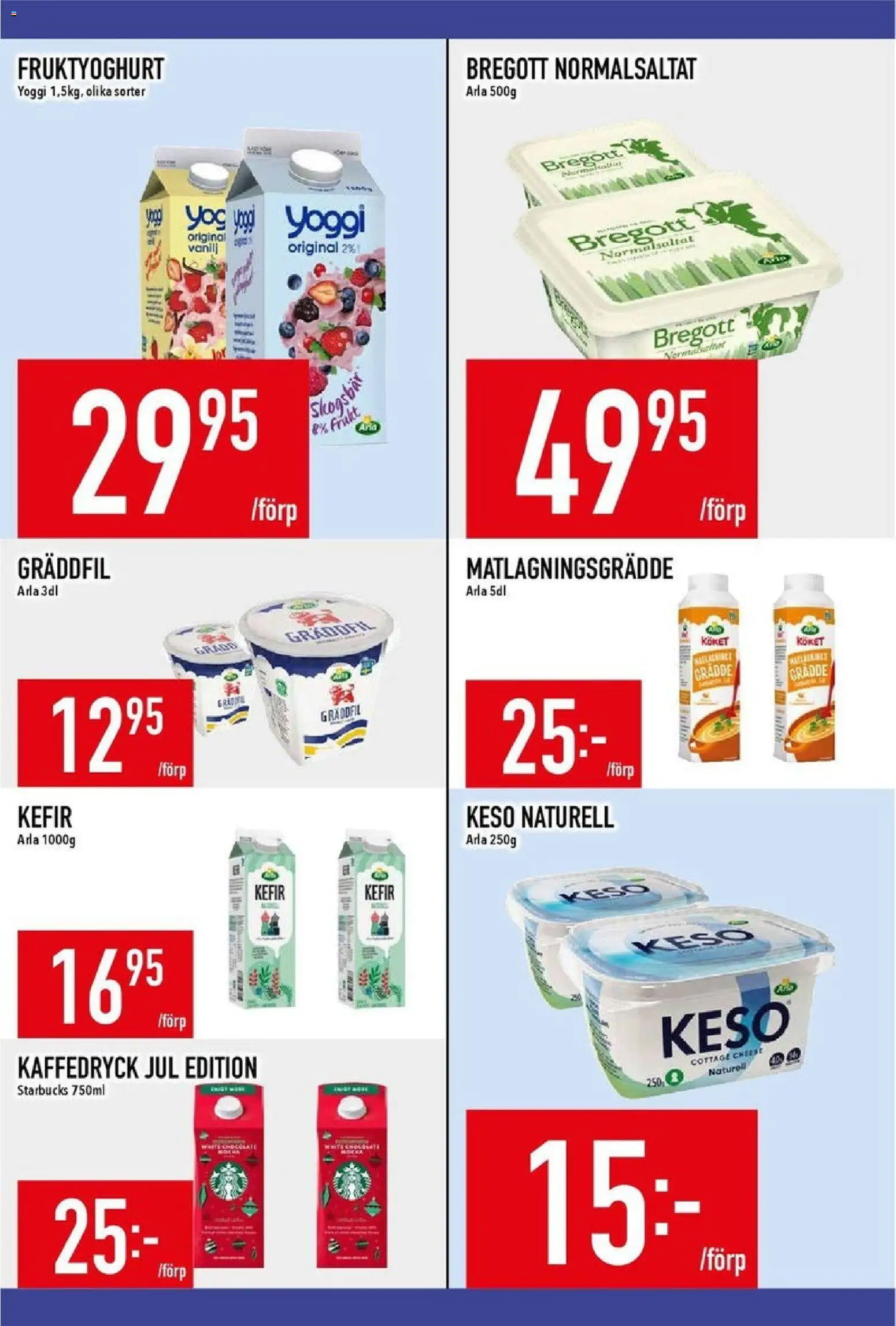 Matdax reklamblad aktuell från 24.11.2025 | Sida: 18 | Produkter: Yoggi, Keso, Grädde, Matlagningsgrädde
