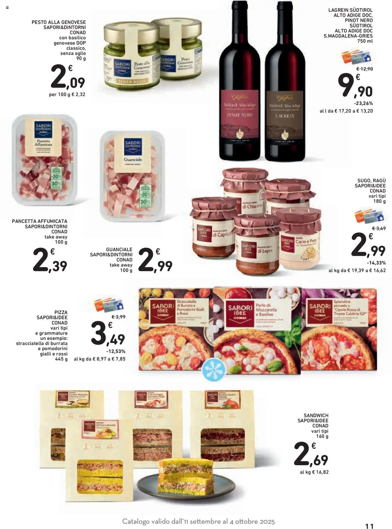 Volantino Conad del 11.09.2025 | Pagina: 11 | Prodotti: Pizza, Pepe, Aglio, Pasta
