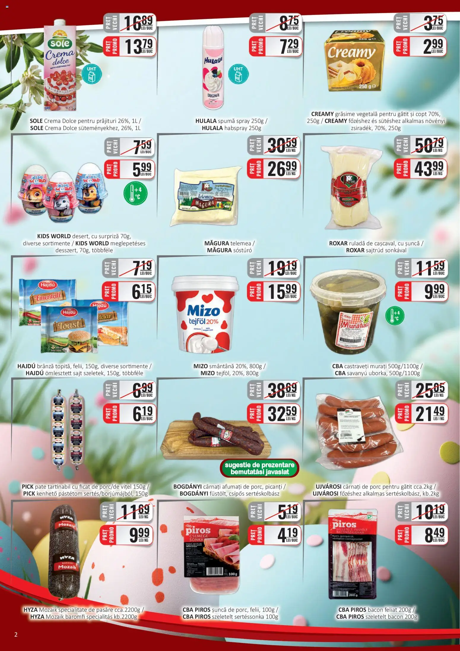 Noul catalog CBA – valabil de la 01.04.2026 | Pagină: 2 | Produse: Pate, Cremă, Castraveți, Cârnați