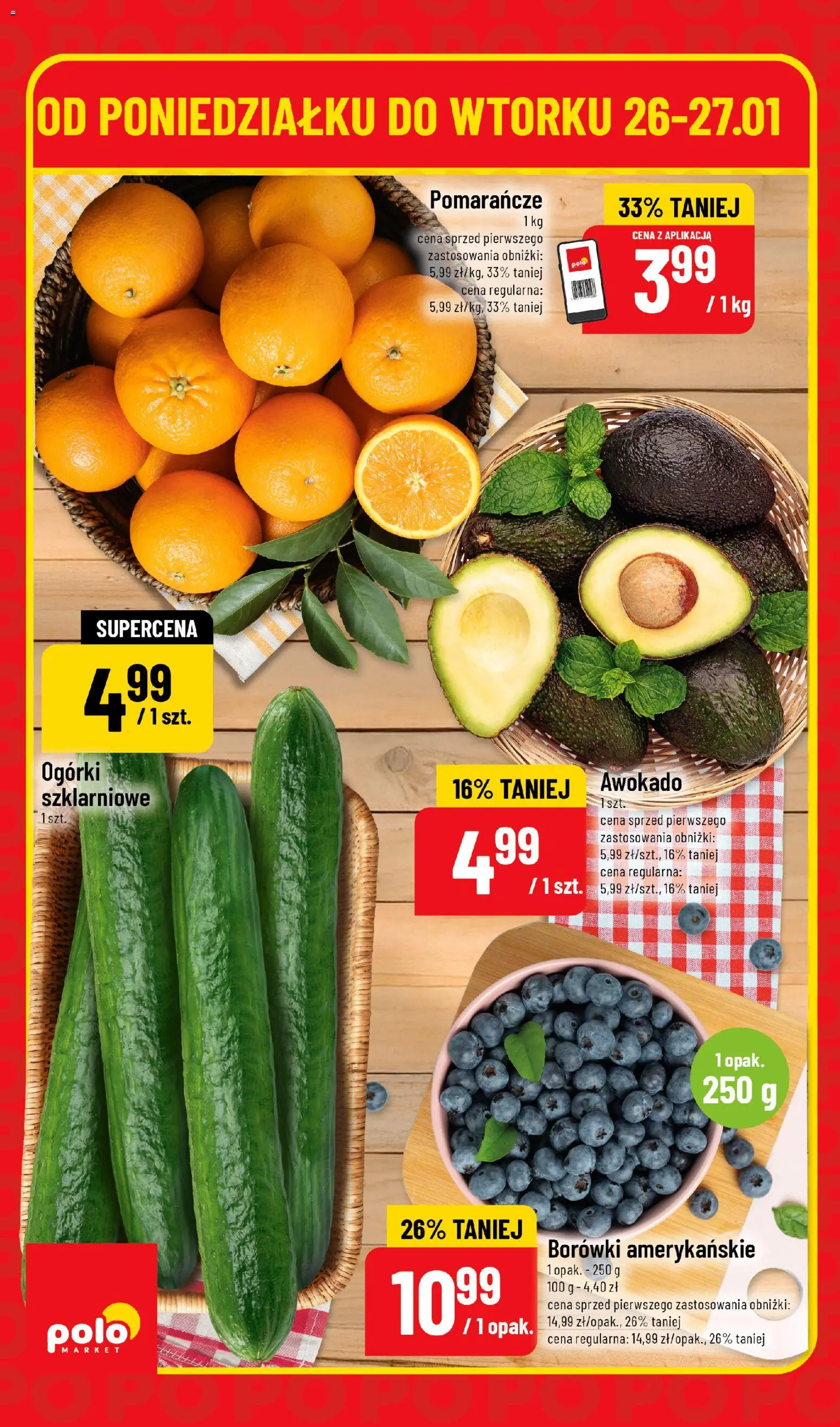 POLOmarket Gazetka - Super Hity od 26.01.2026 | Strona: 2 | Produkty: Pomarańcze, Ogórki, Awokado