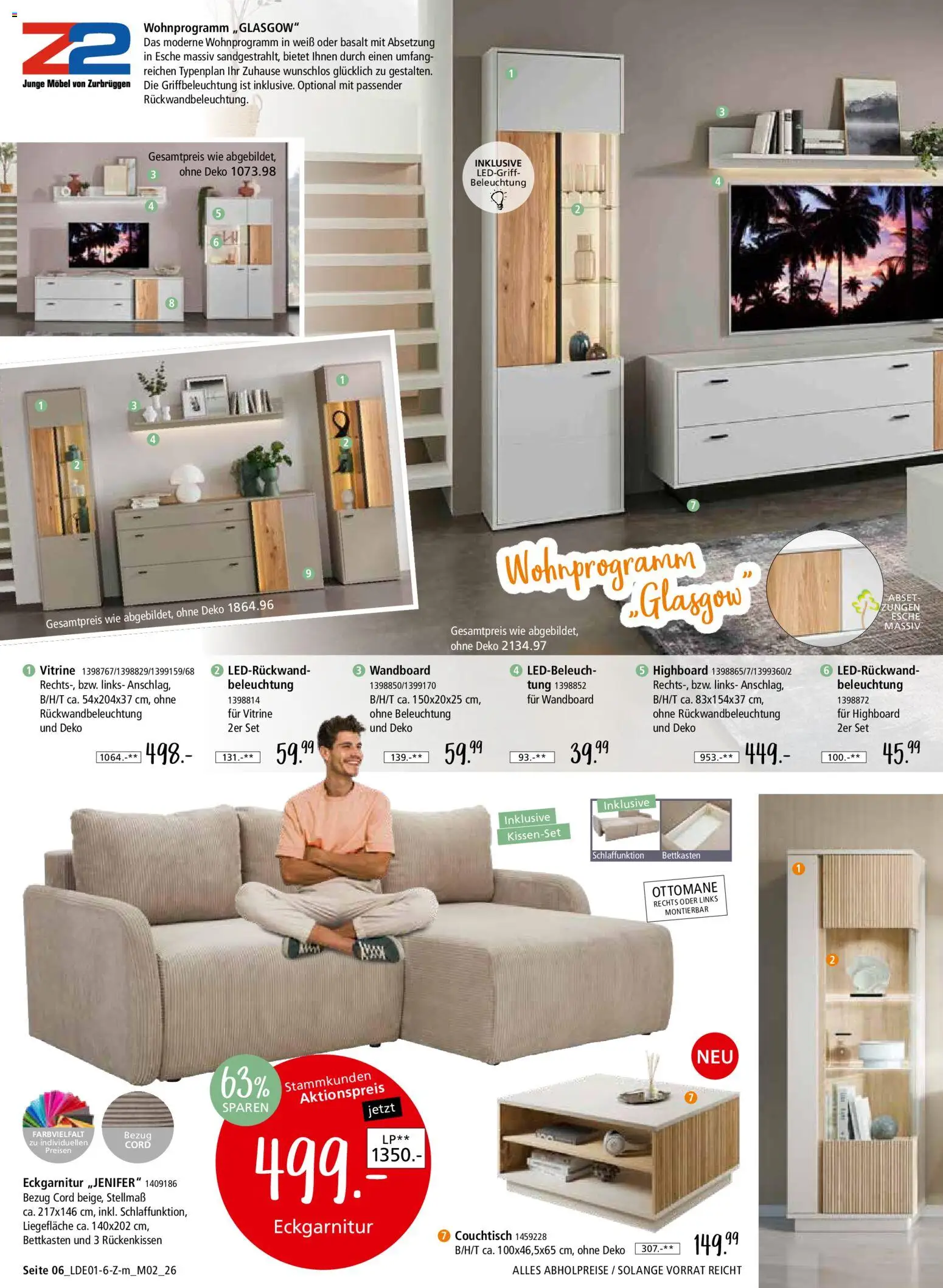 Zurbrüggen Z2 unschlagbar günstig – gültig ab 27.01.2026 | Seite: 8 | Produkte: HIghboard, Wandboard, Vitrine, Couchtisch