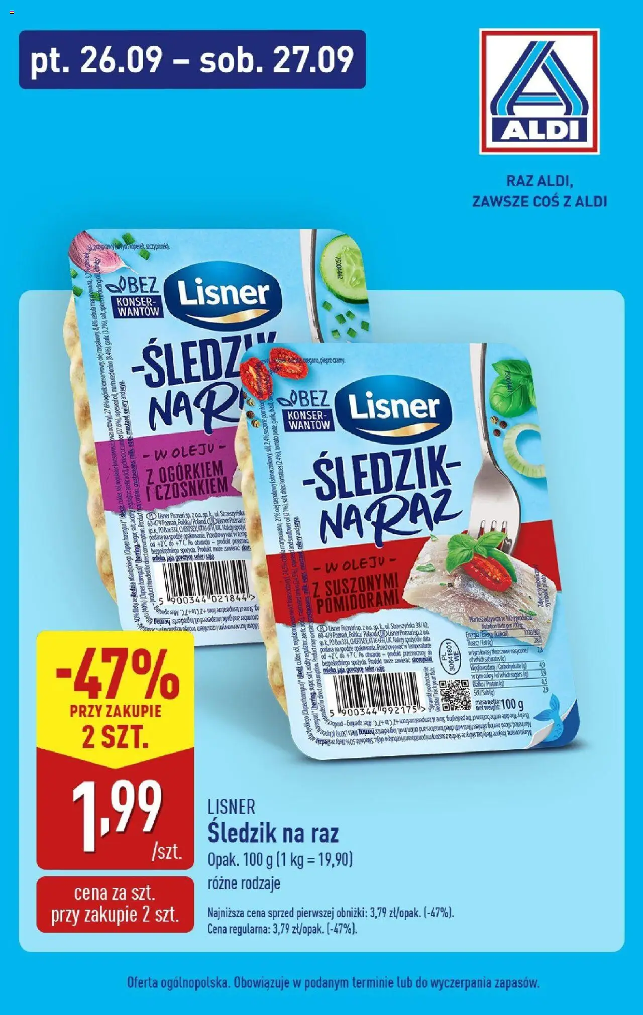 Aldi Gazetka - Weekend promocji od 26.09.2025 | Strona: 7 | Produkty: Mleko, Olej, Przyprawy, Jaja