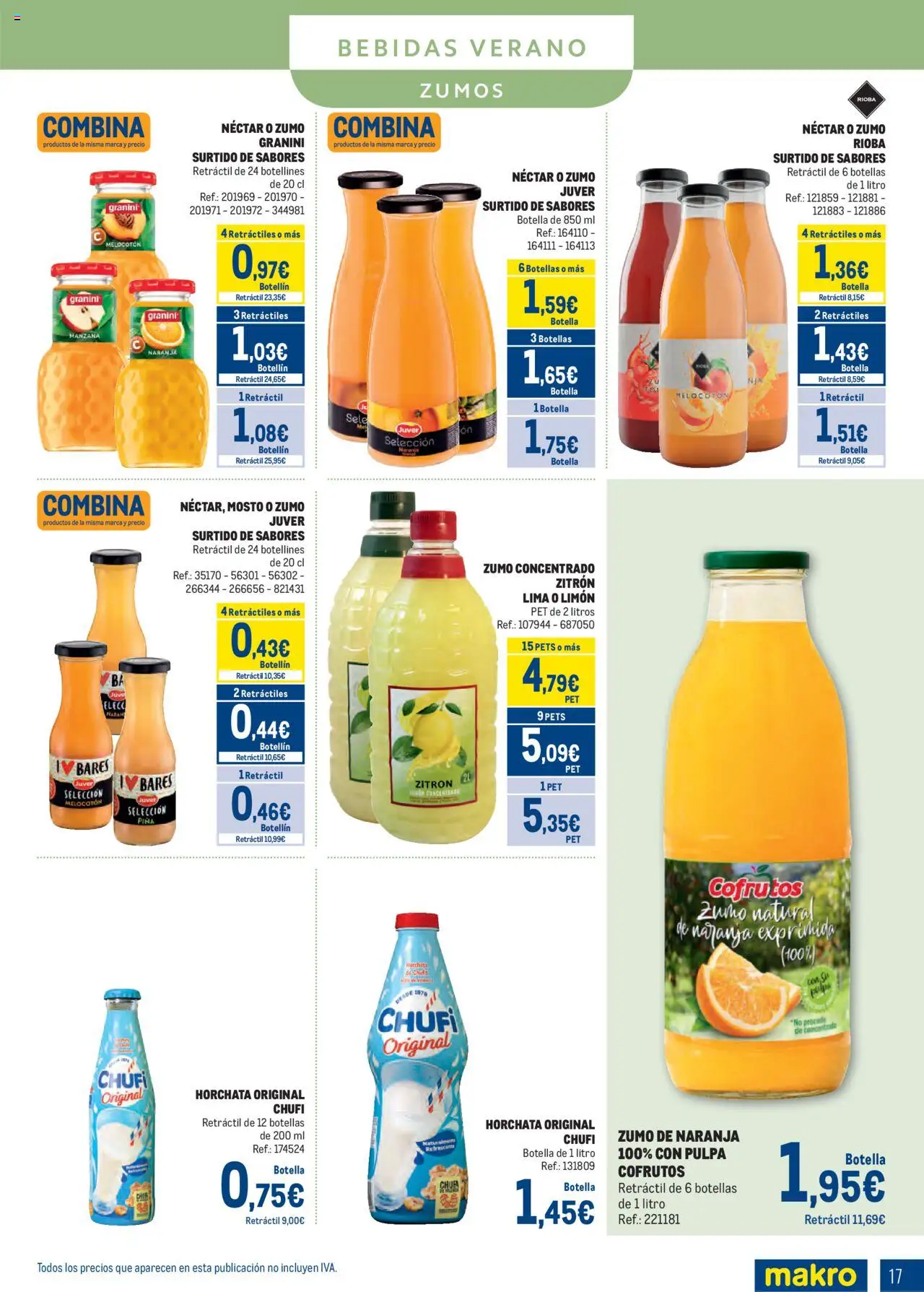 Makro - Bebidas Especial Verano Centro │ válido desde el 04.08.2025 | Página: 17 | Productos: Lima, Piña, Ροζ πιπέρι, Manzana