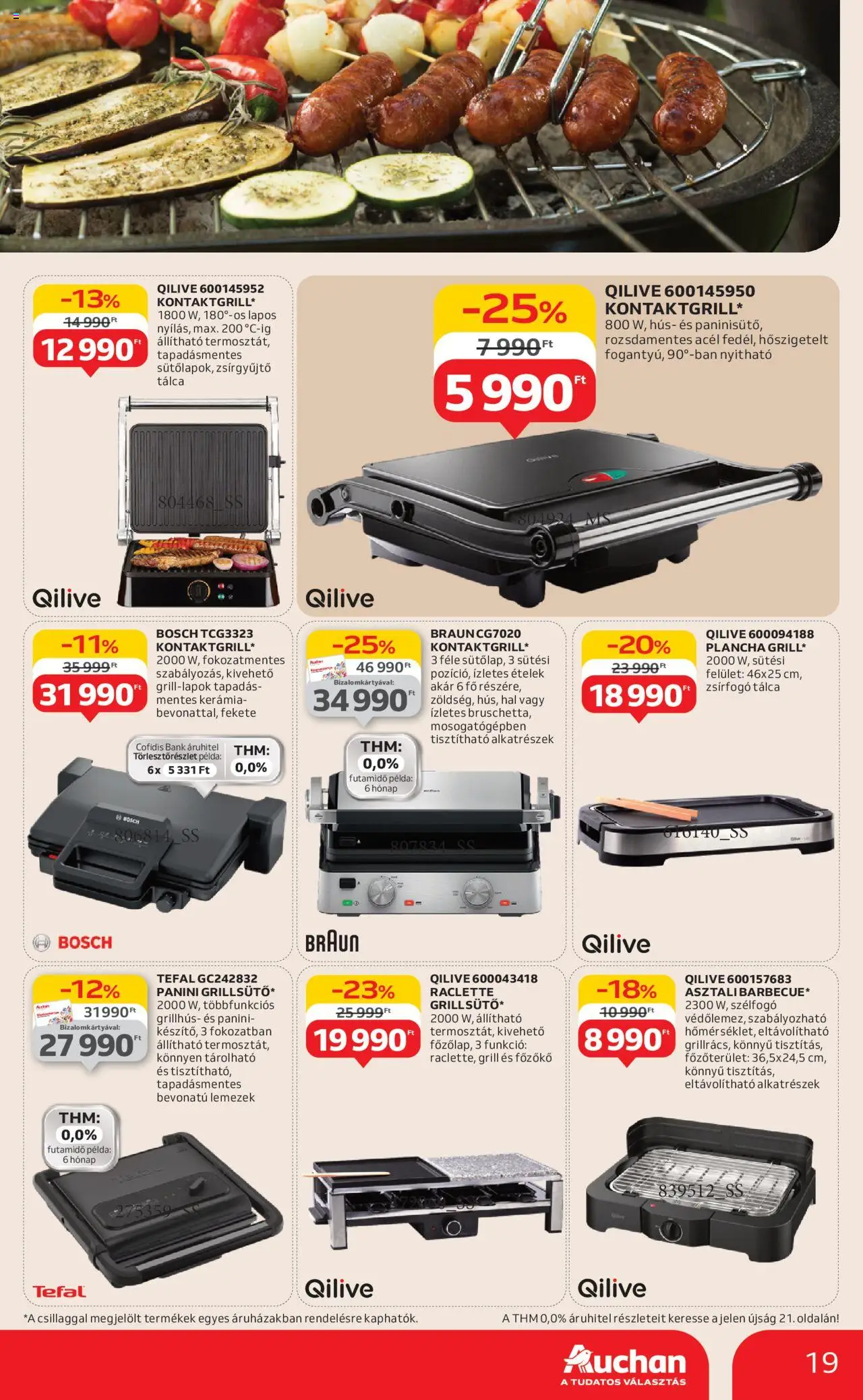 Auchan akciós ujság - amely érvényes a következő dátumtól: 12.06.2025 | Oldal: 19 | Termékek: Grillsütő, Tefal, Grill, Termosztát