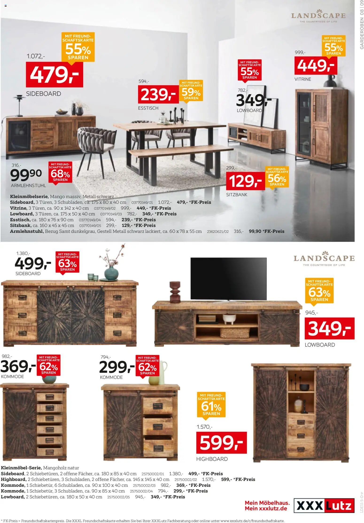 XXXL Lutz Aufbewahrung & Deko – gültig ab 16.11.2025 | Seite: 9 | Produkte: Sideboard, Sitzbank, Kommode, Mango