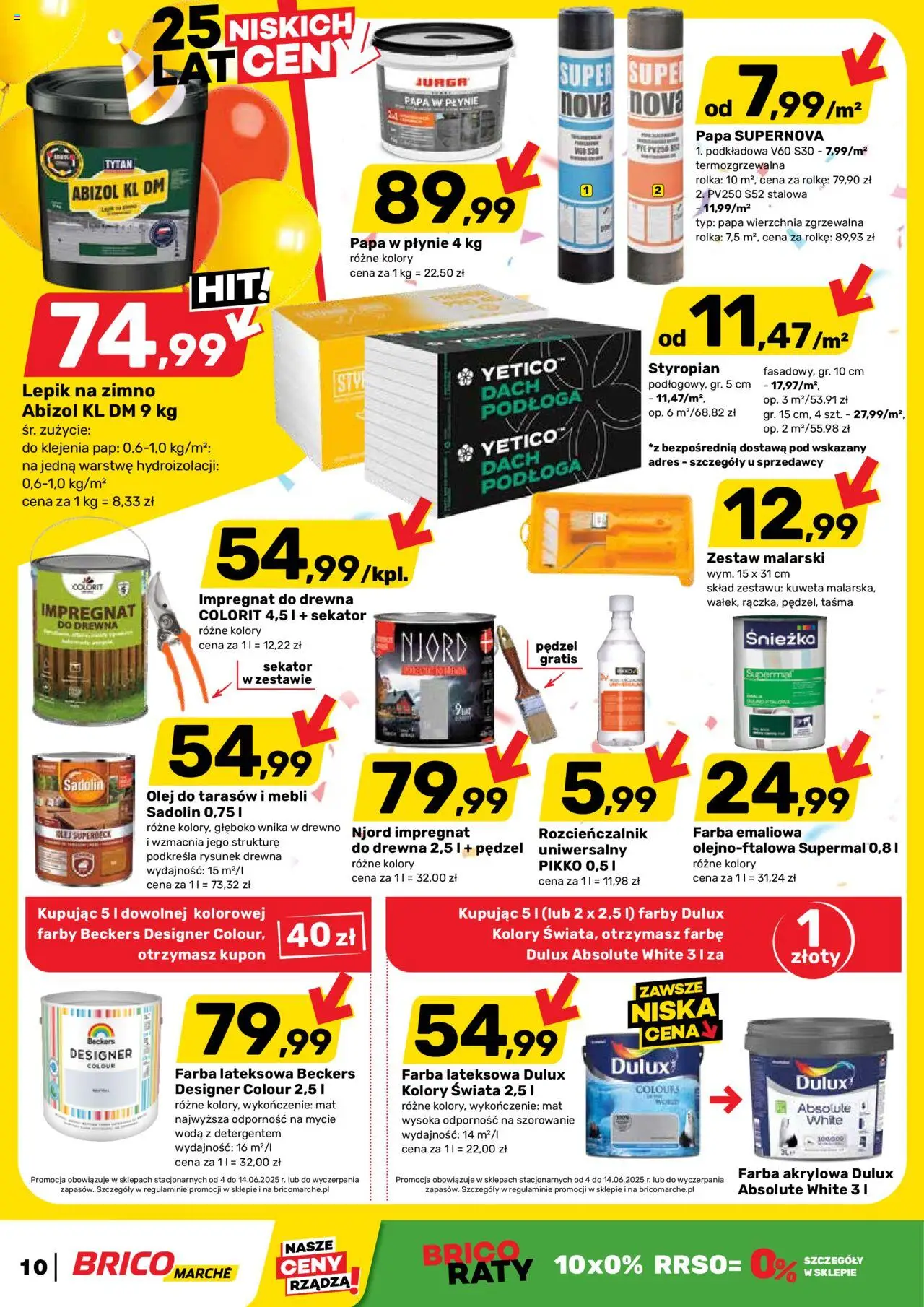 Brico Marché Gazetka od 11.06.2025 | Strona: 10 | Produkty: Sekator, Impregnat do drewna, Olej, Woda