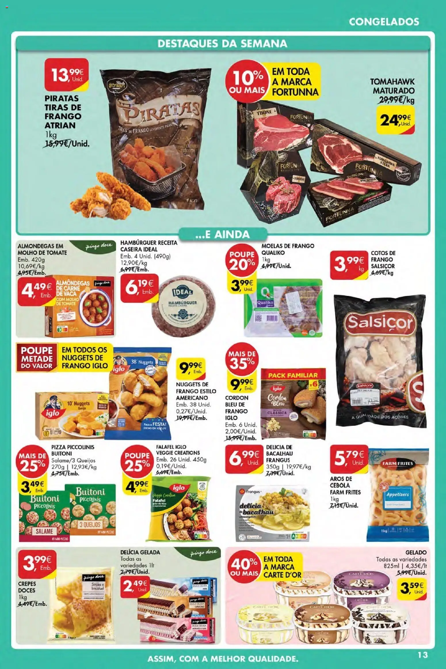 Pingo Doce Poupe Esta Semana Açores │ válido de 09.04.2026 | Página: 13 | Produtos: Nuggets de frango, Frango, Hambúrguer, Queijo