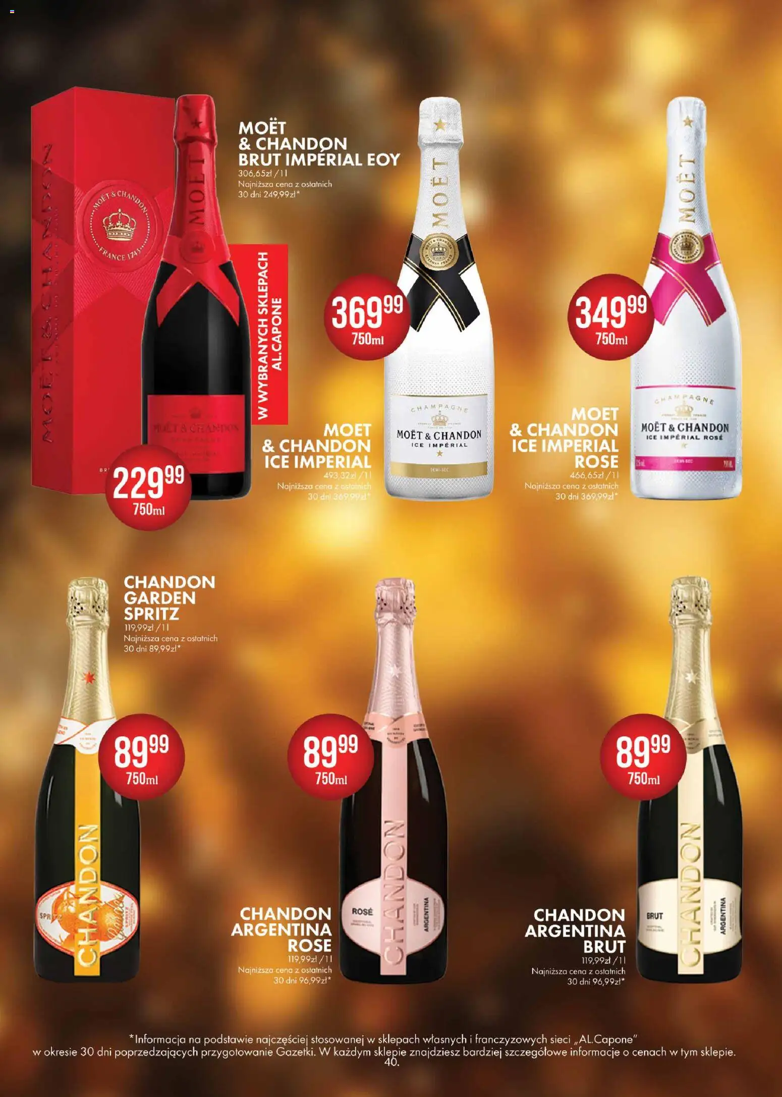 Al.Capone Gazetka od 13.11.2025 | Strona: 40 | Produkty: Moet, Champagne