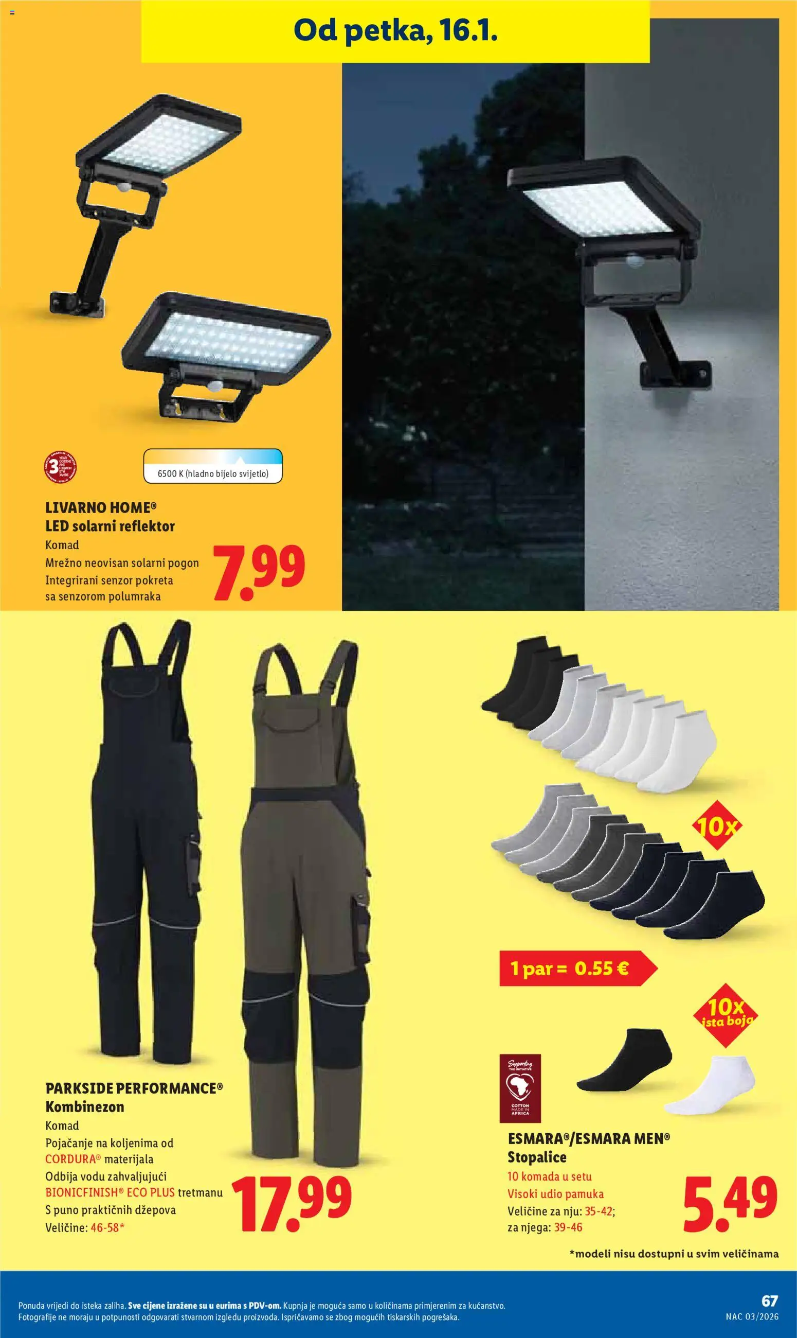 Lidl katalog | vrijedi od 12.01.2026 | Stranica: 67 | Proizvodi: Kombinezon, Reflektor, Parkside